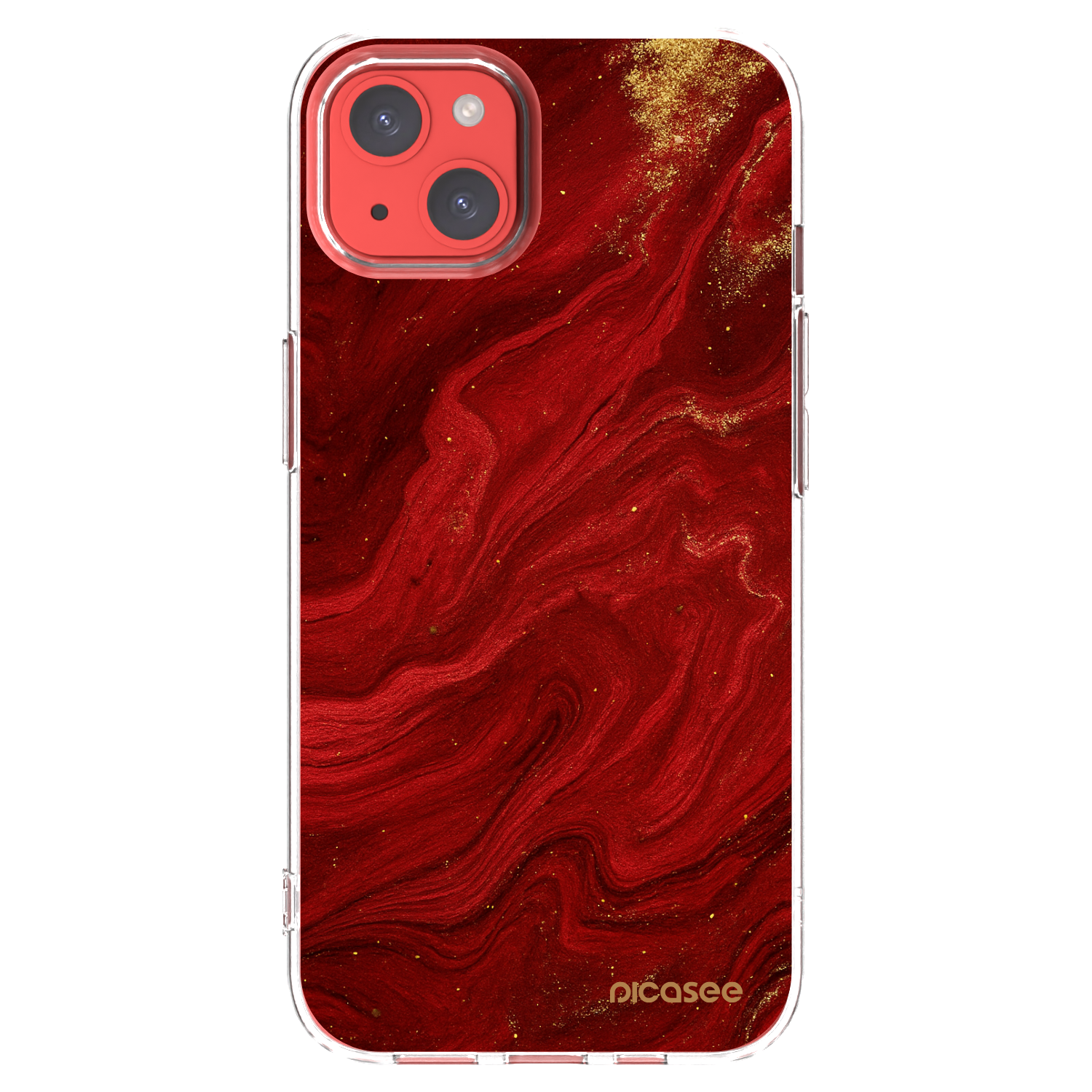 Picasee Apple iPhone 13 Hülle - Transparentes Silikon - Red