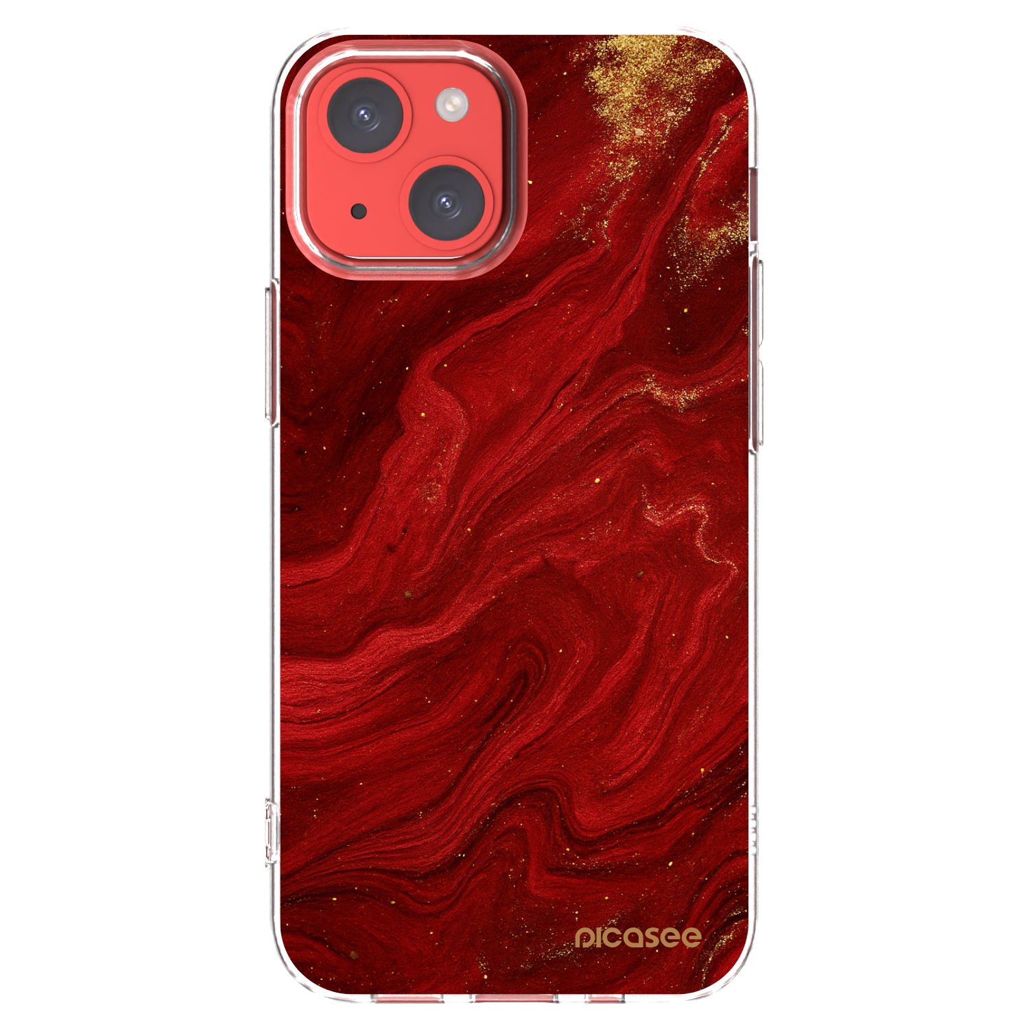 Picasee Apple iPhone 13 mini Hülle - Transparentes Silikon - Red