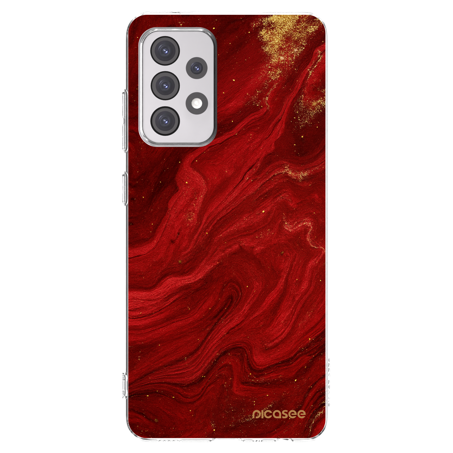 Picasee Samsung Galaxy A52s 5G A528B Hülle - Transparentes Silikon - Red