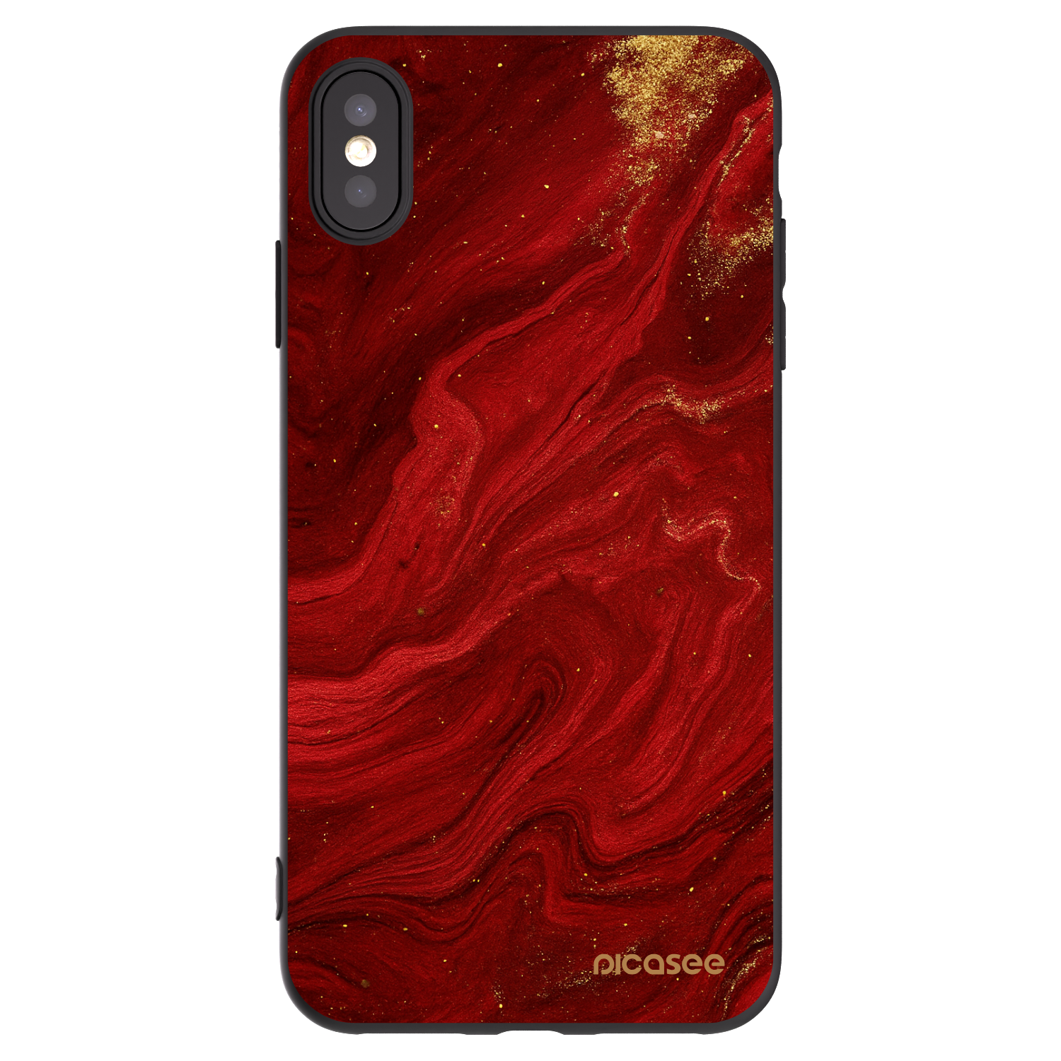 Picasee Apple iPhone XS Max Hülle - Schwarzes Silikon - Red