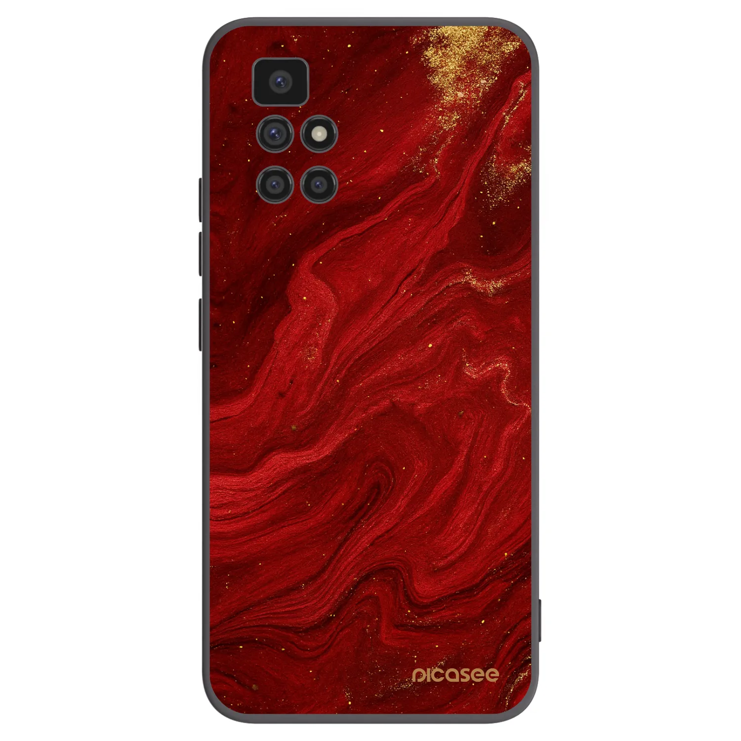Picasee Xiaomi Redmi 10 Hülle - Schwarzes Silikon - Red