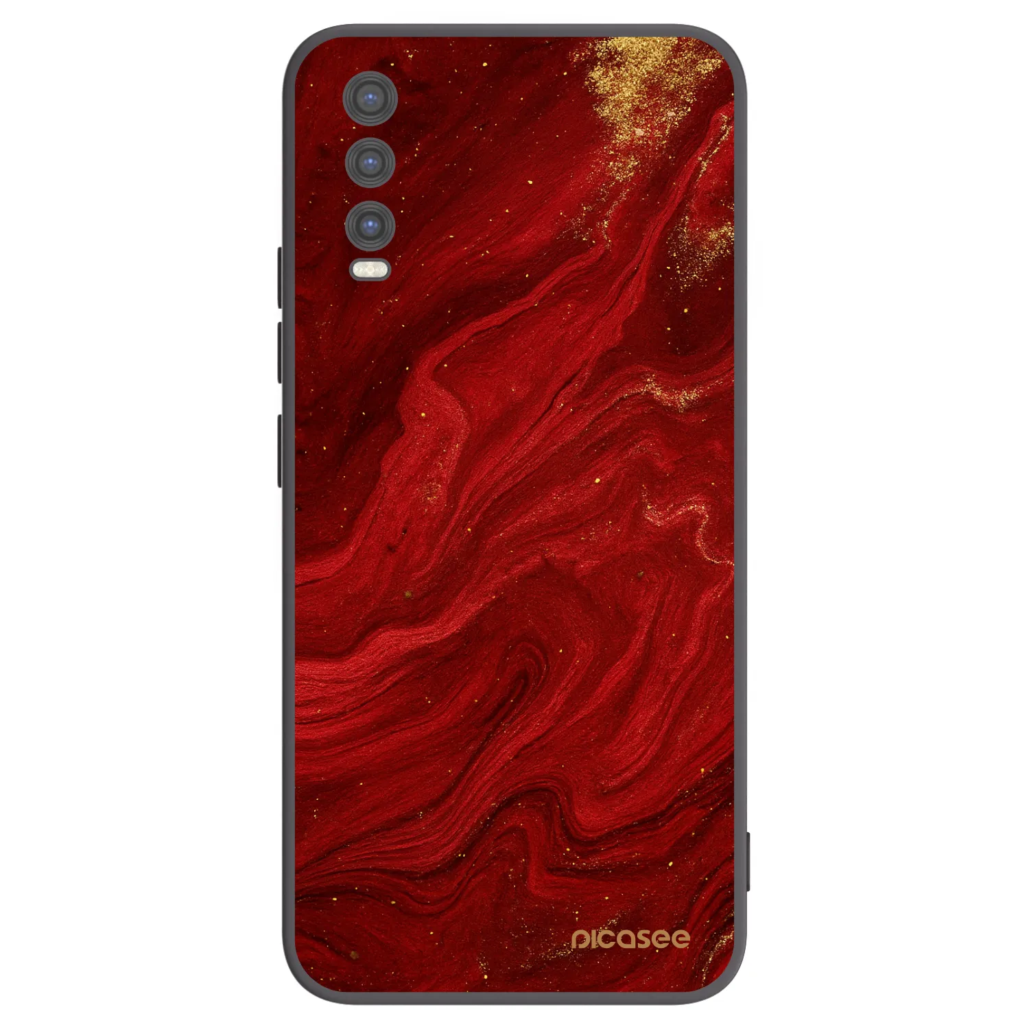 Picasee Vivo Y20s Hülle - Schwarzes Silikon - Red