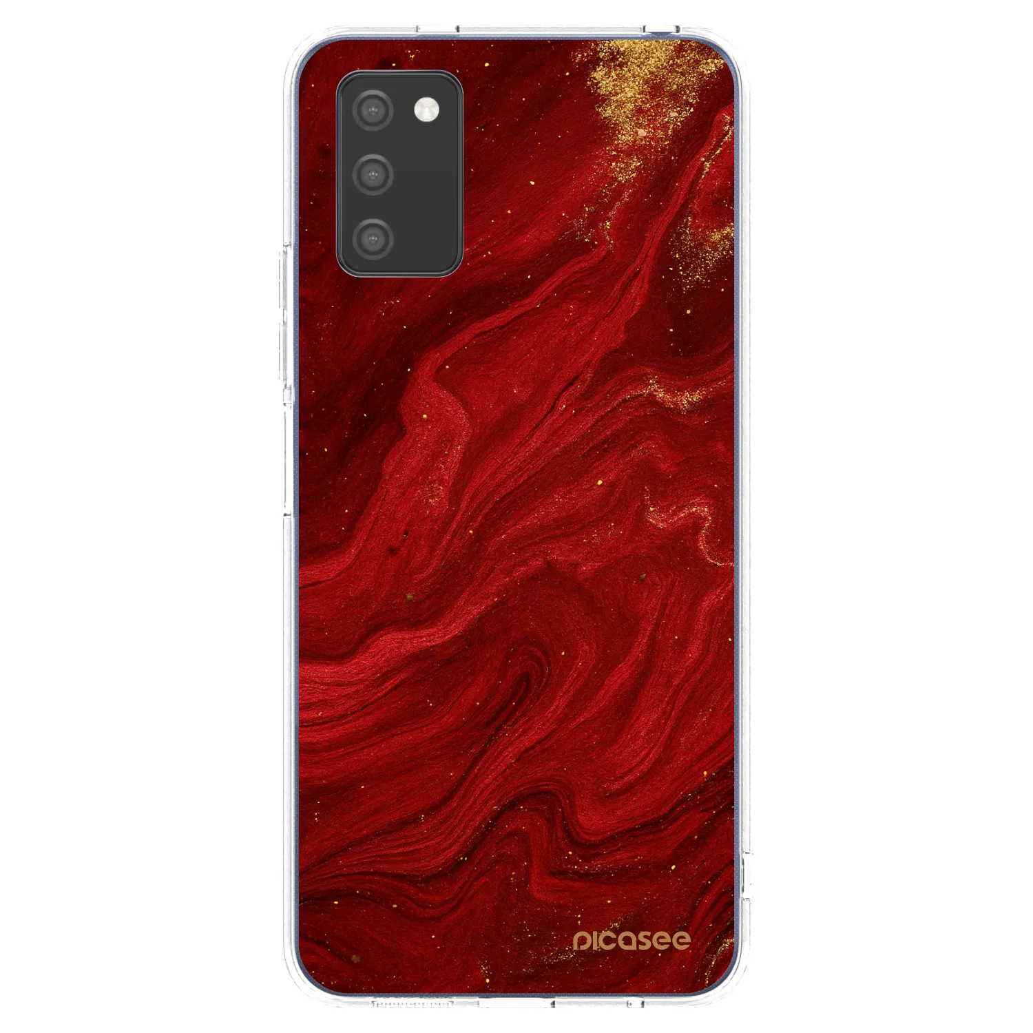 Picasee Samsung Galaxy A03s A037G Hülle - Transparentes Silikon - Red
