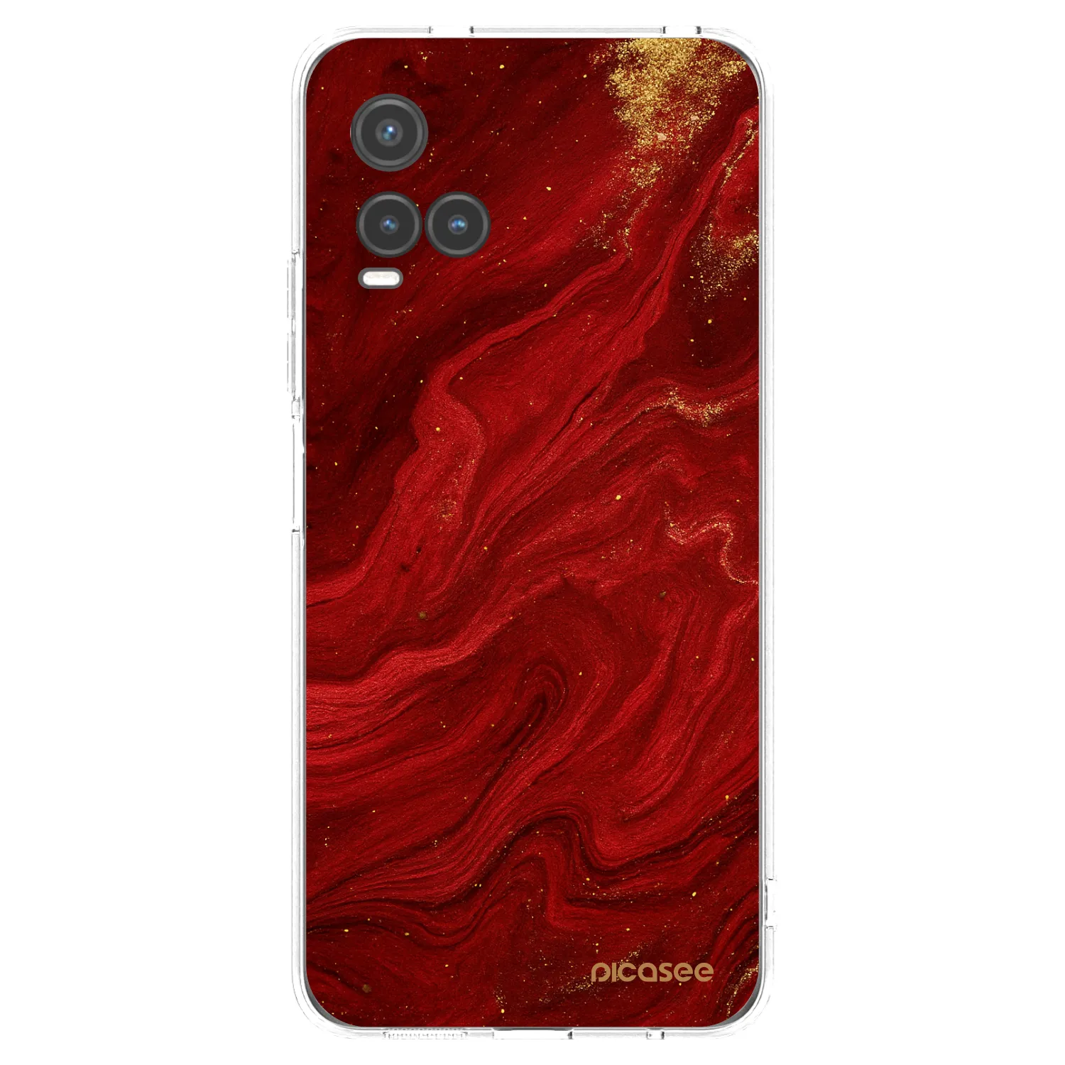 Picasee Vivo Y33s Hülle - Transparentes Silikon - Red