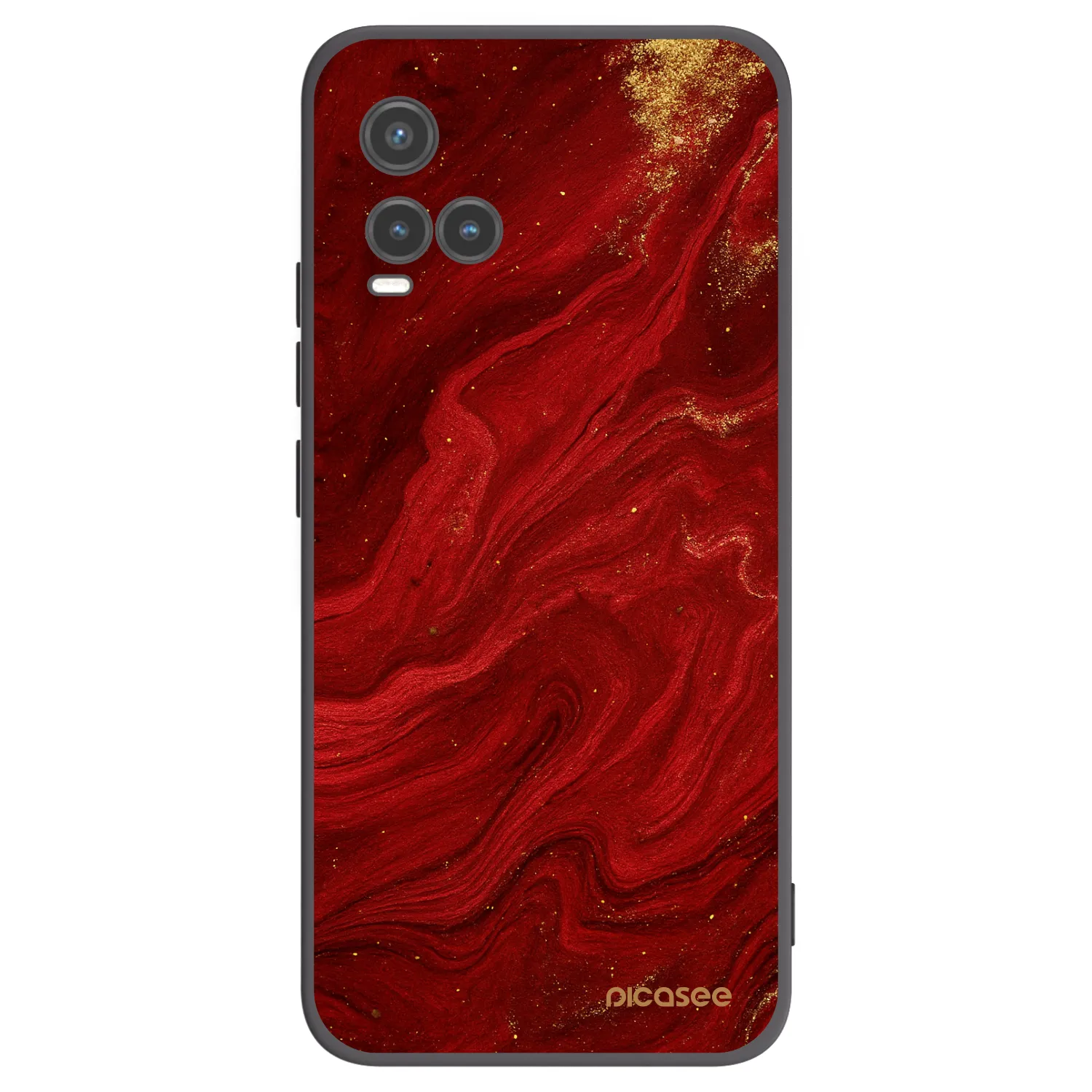 Picasee Vivo Y33s Hülle - Schwarzes Silikon - Red