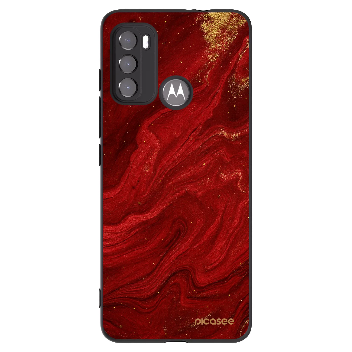 Picasee Motorola Moto G60 Hülle - Schwarzes Silikon - Red