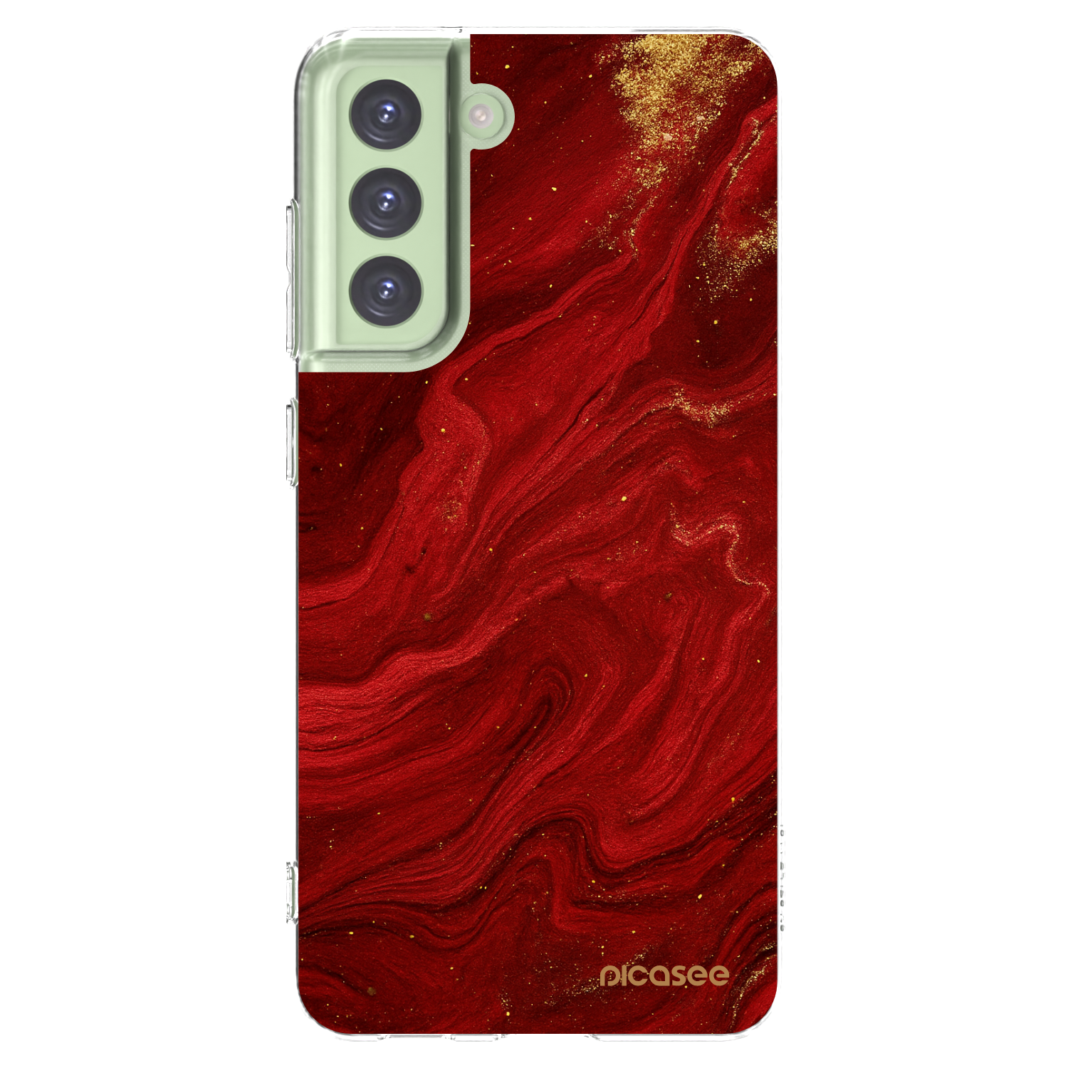 Picasee Samsung Galaxy S21 FE 5G Hülle - Transparentes Silikon - Red