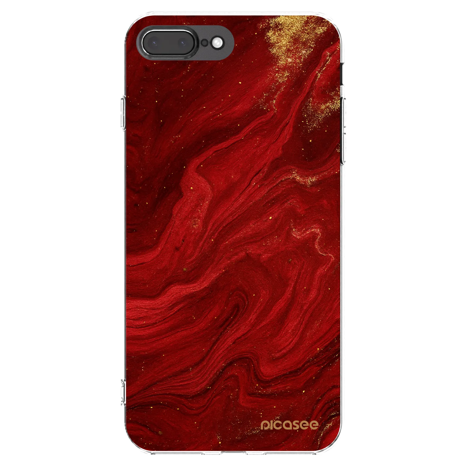 Picasee Apple iPhone 7 Plus Hülle - Transparentes Silikon - Red