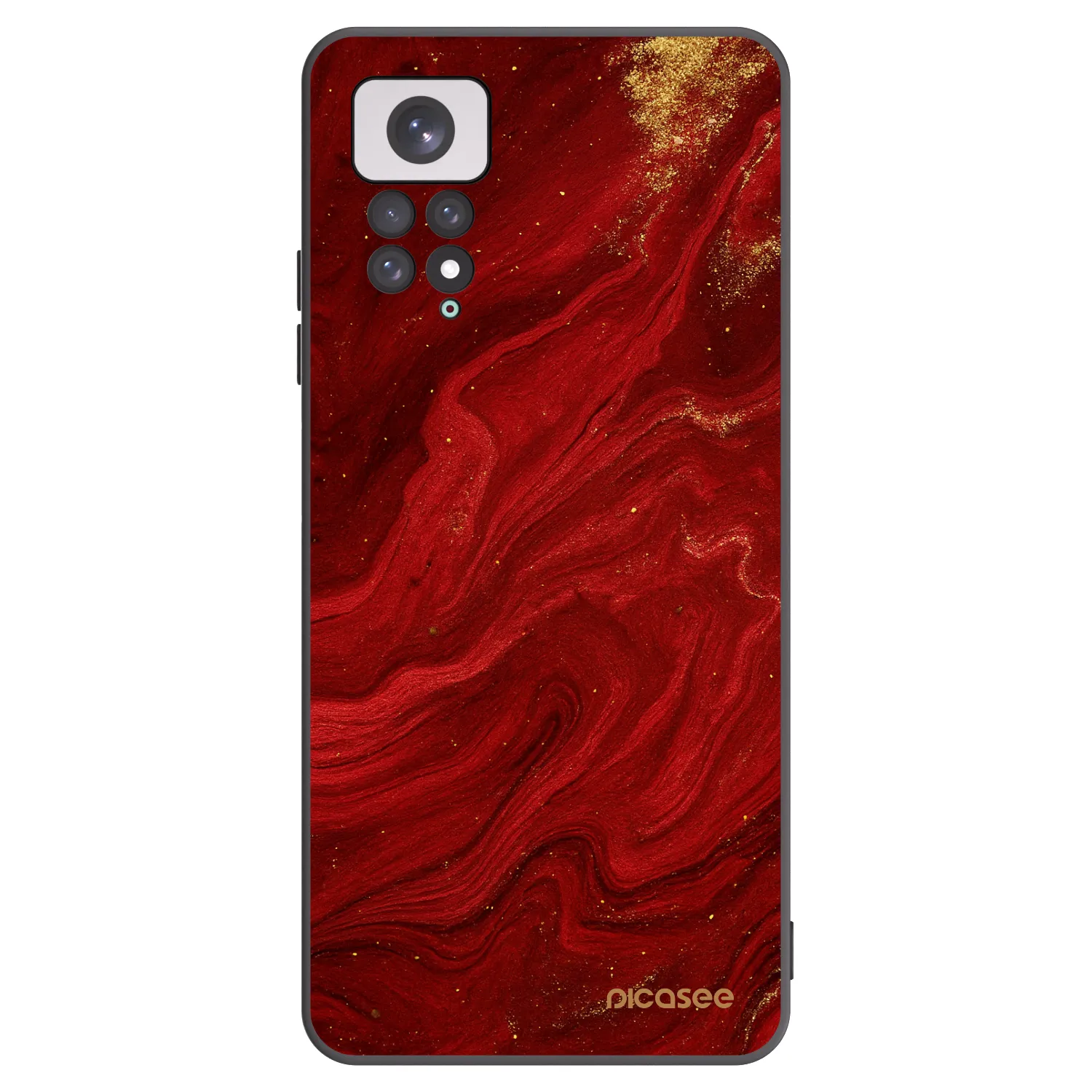 Picasee Xiaomi Redmi Note 11 Hülle - Schwarzes Silikon - Red