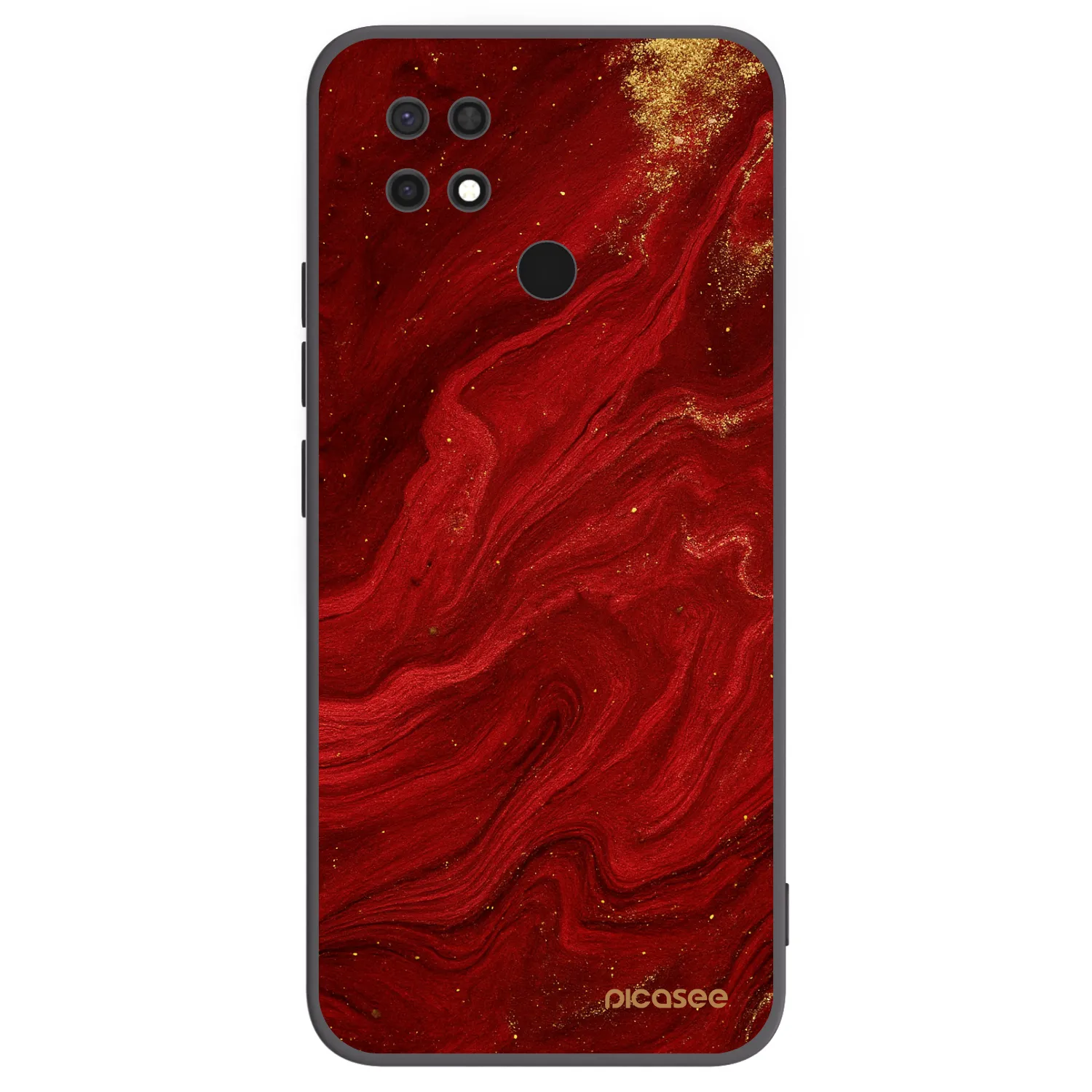 Picasee Xiaomi Redmi 10C Hülle - Schwarzes Silikon - Red