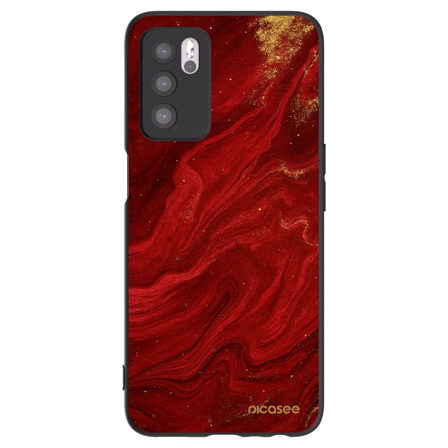 Picasee OPPO A16s Hülle - Schwarzes Silikon - Red