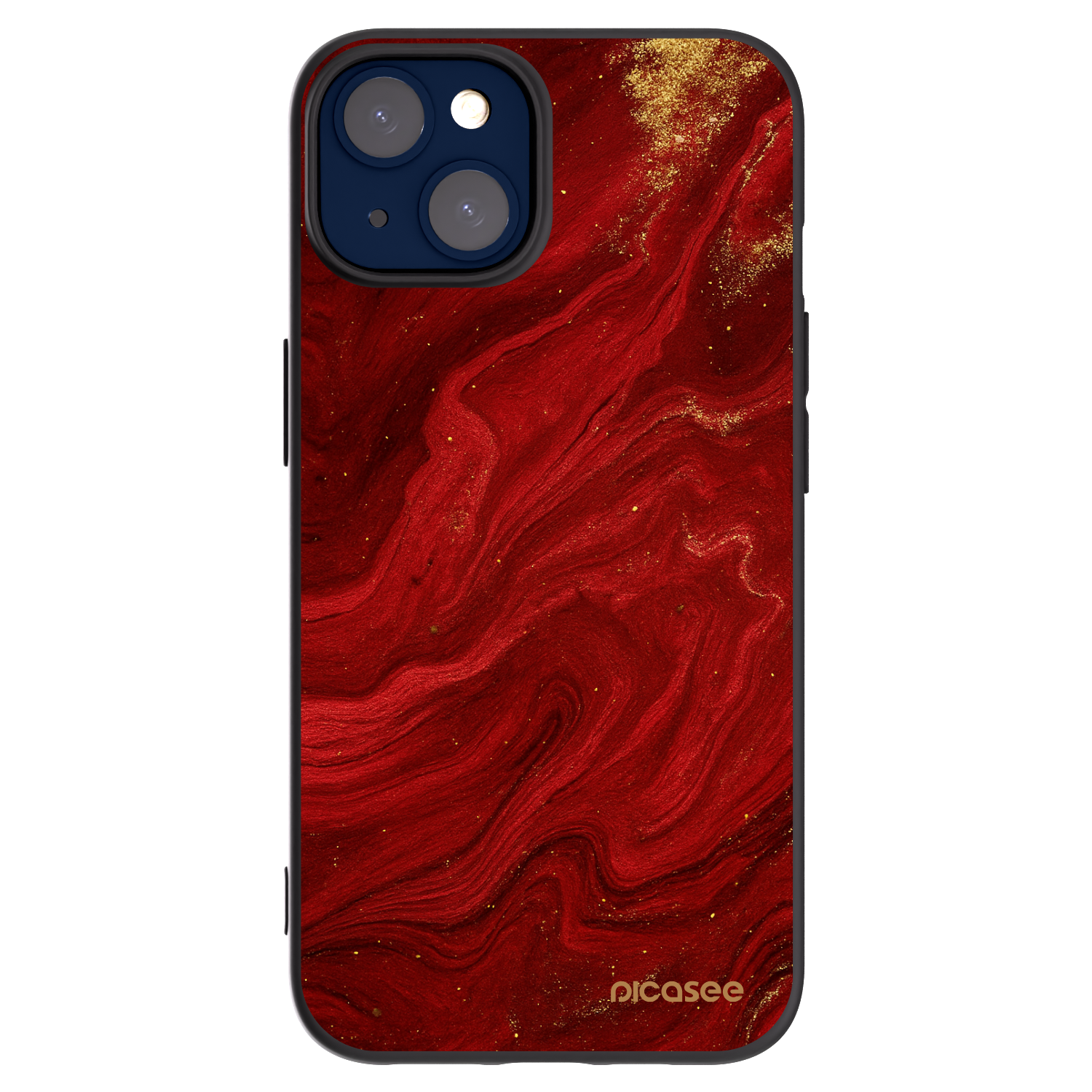 Picasee Apple iPhone 14 Hülle - Schwarzes Silikon - Red