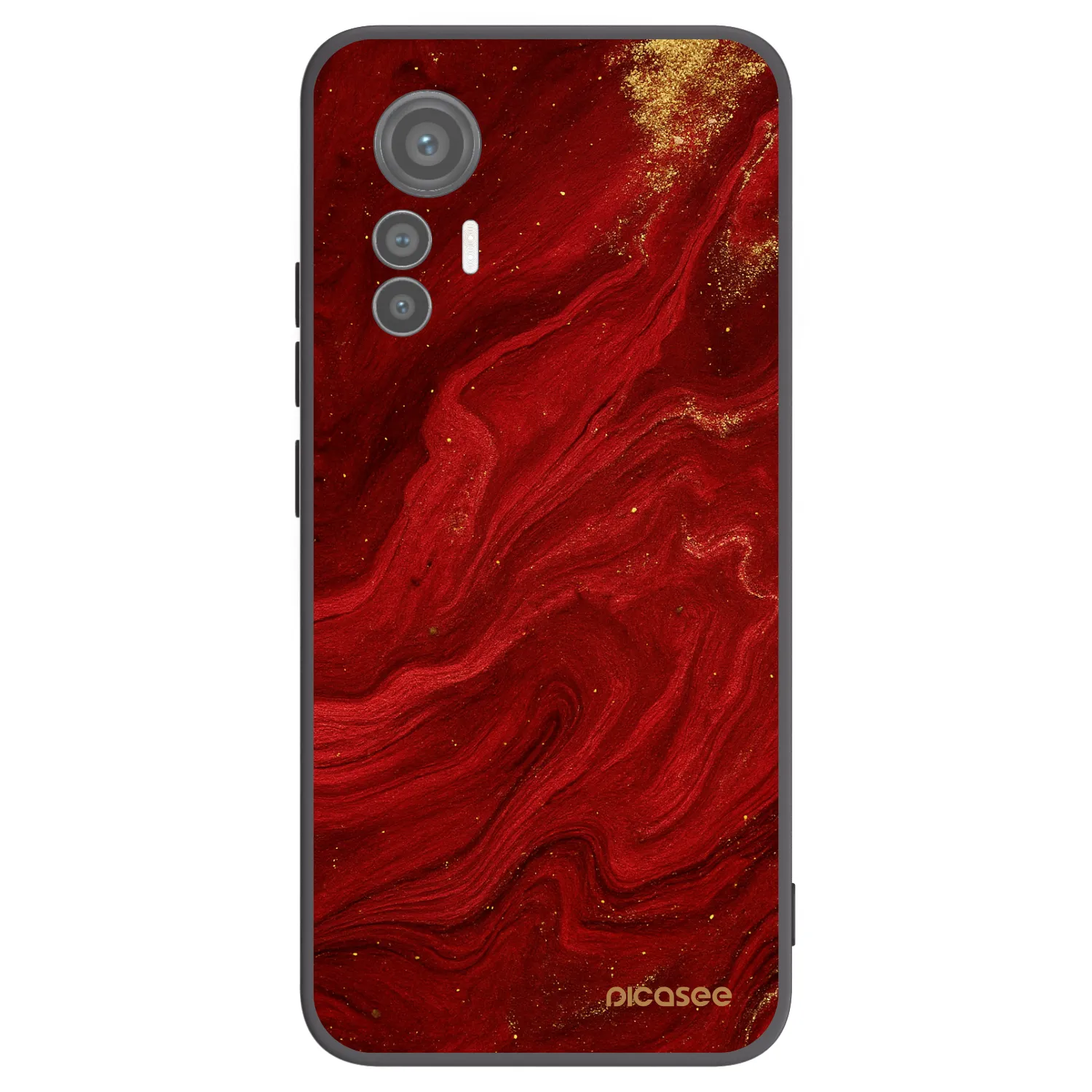 Picasee Xiaomi 12 Lite Hülle - Schwarzes Silikon - Red