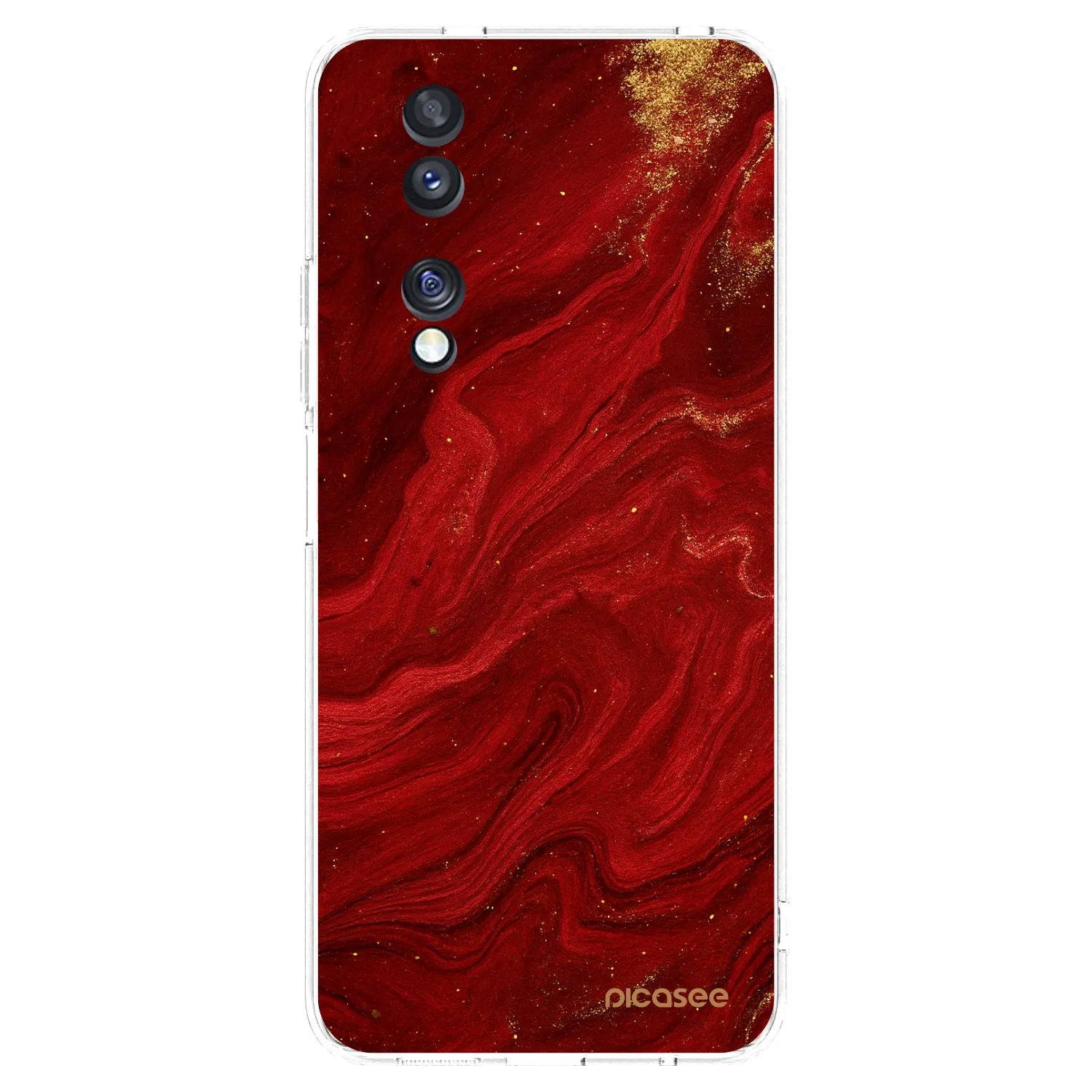 Picasee Honor 70 Hülle - Transparentes Silikon - Red