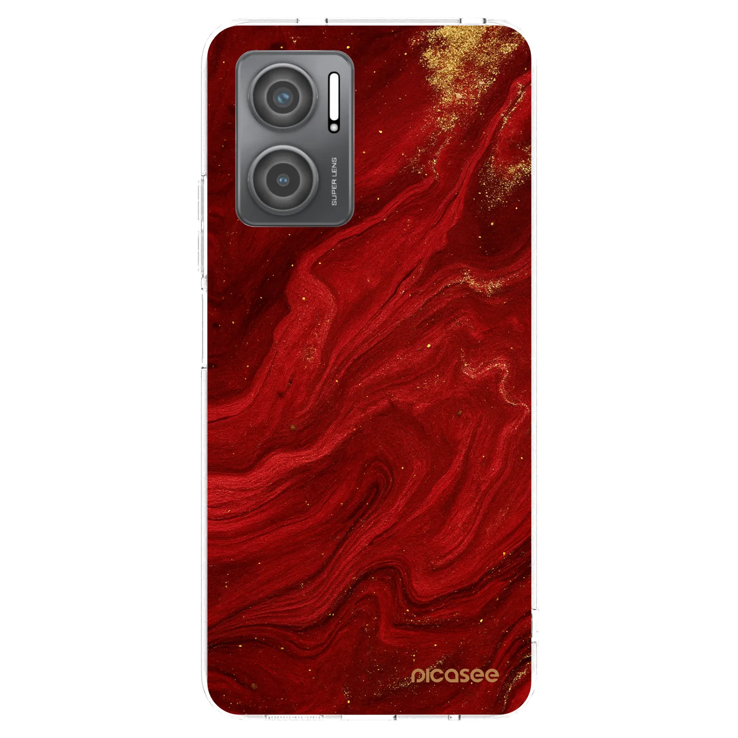 Picasee Xiaomi Redmi 10 5G Hülle - Transparentes Silikon - Red