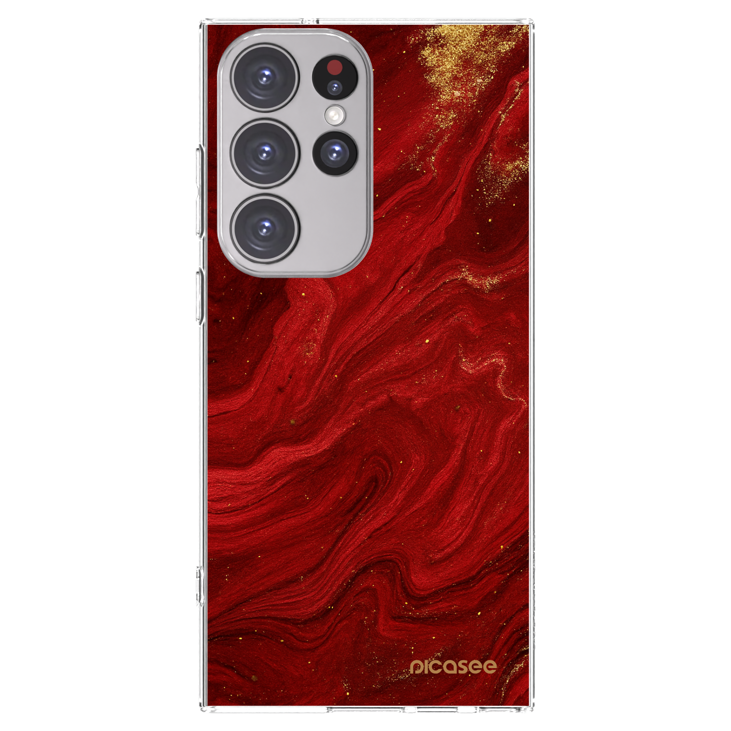 Picasee Samsung Galaxy S23 Ultra 5G Hülle - Transparentes Silikon - Red