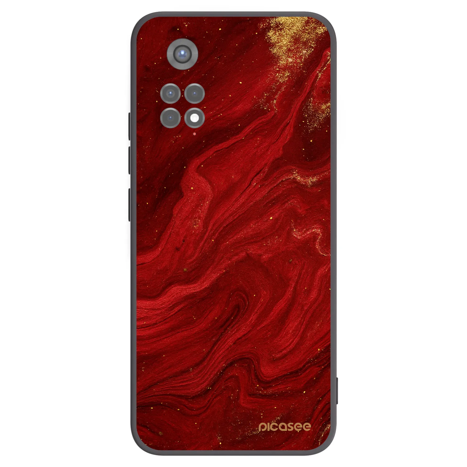Picasee Xiaomi Redmi Note 11S 5G Hülle - Schwarzes Silikon - Red