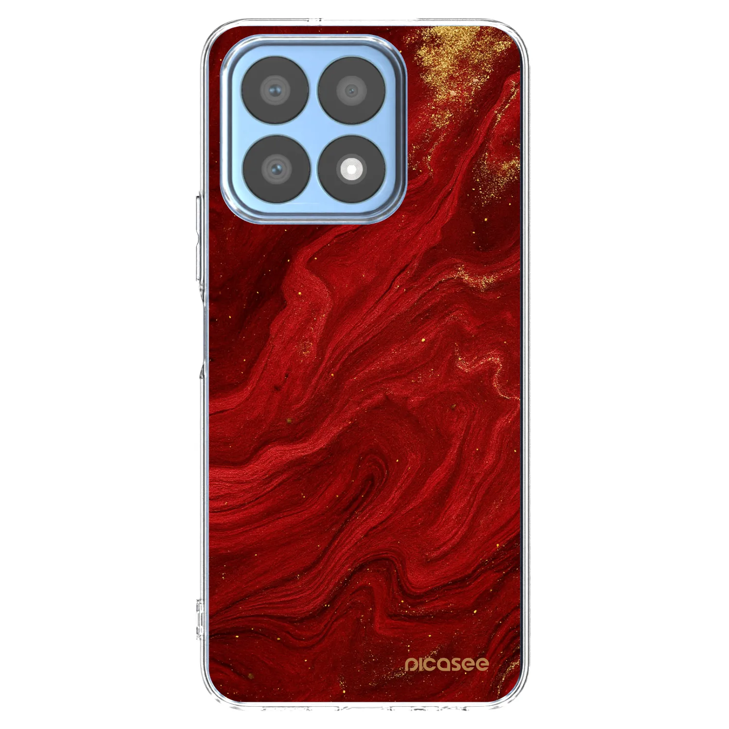 Picasee Honor X8a Hülle - Transparentes Silikon - Red