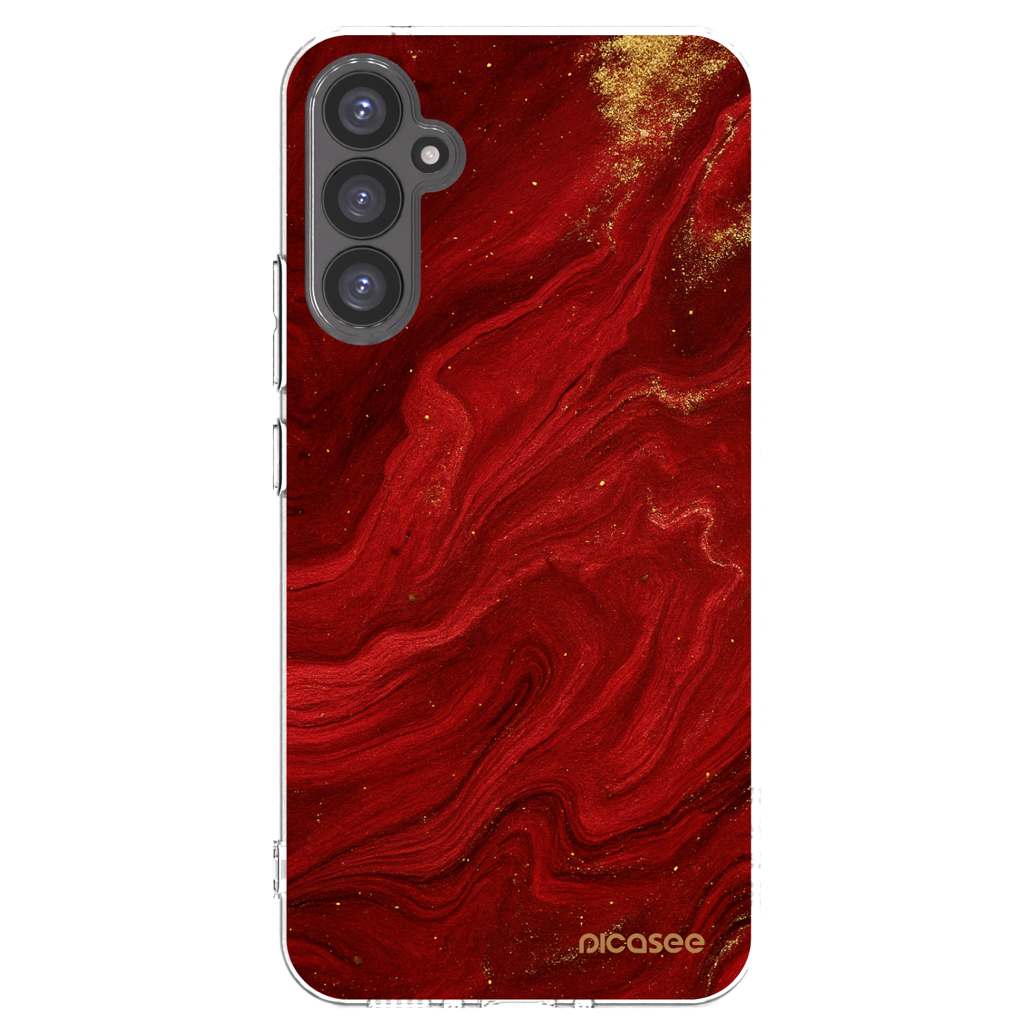 Picasee Samsung Galaxy A34 5G A346B Hülle - Transparentes Silikon - Red