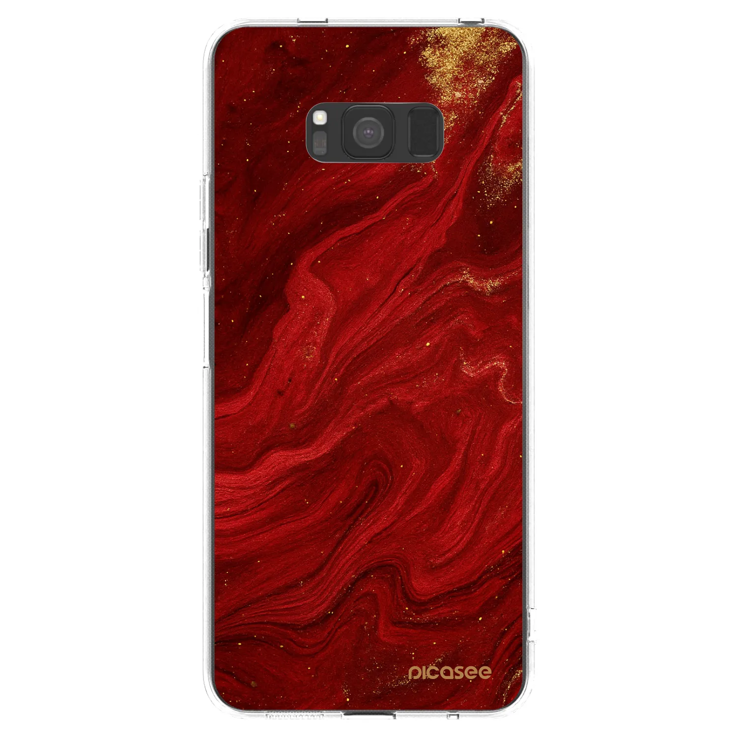 Picasee Samsung Galaxy S8 G950F Hülle - Transparentes Silikon - Red