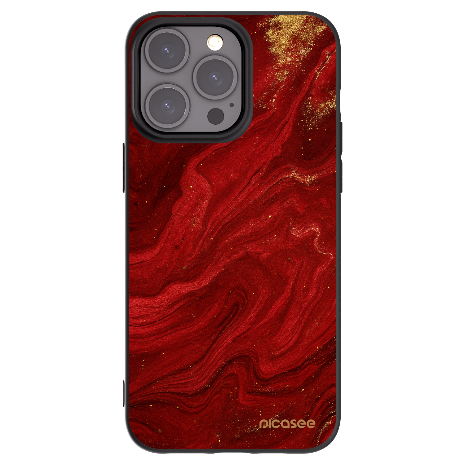 Picasee Apple iPhone 15 Pro Max Hülle - Schwarzes Silikon - Red