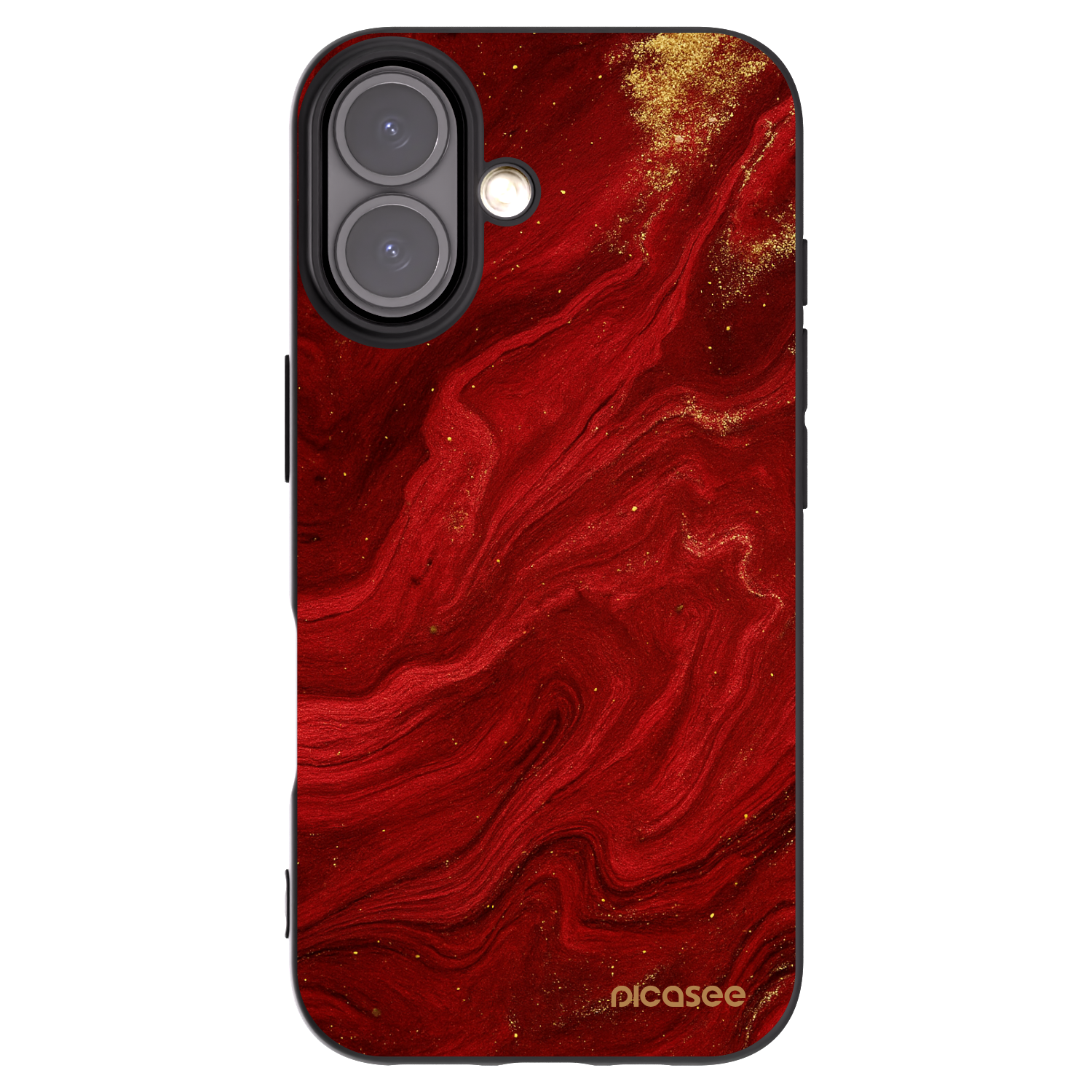 Picasee Apple iPhone 16 Hülle - Schwarzes Silikon - Red