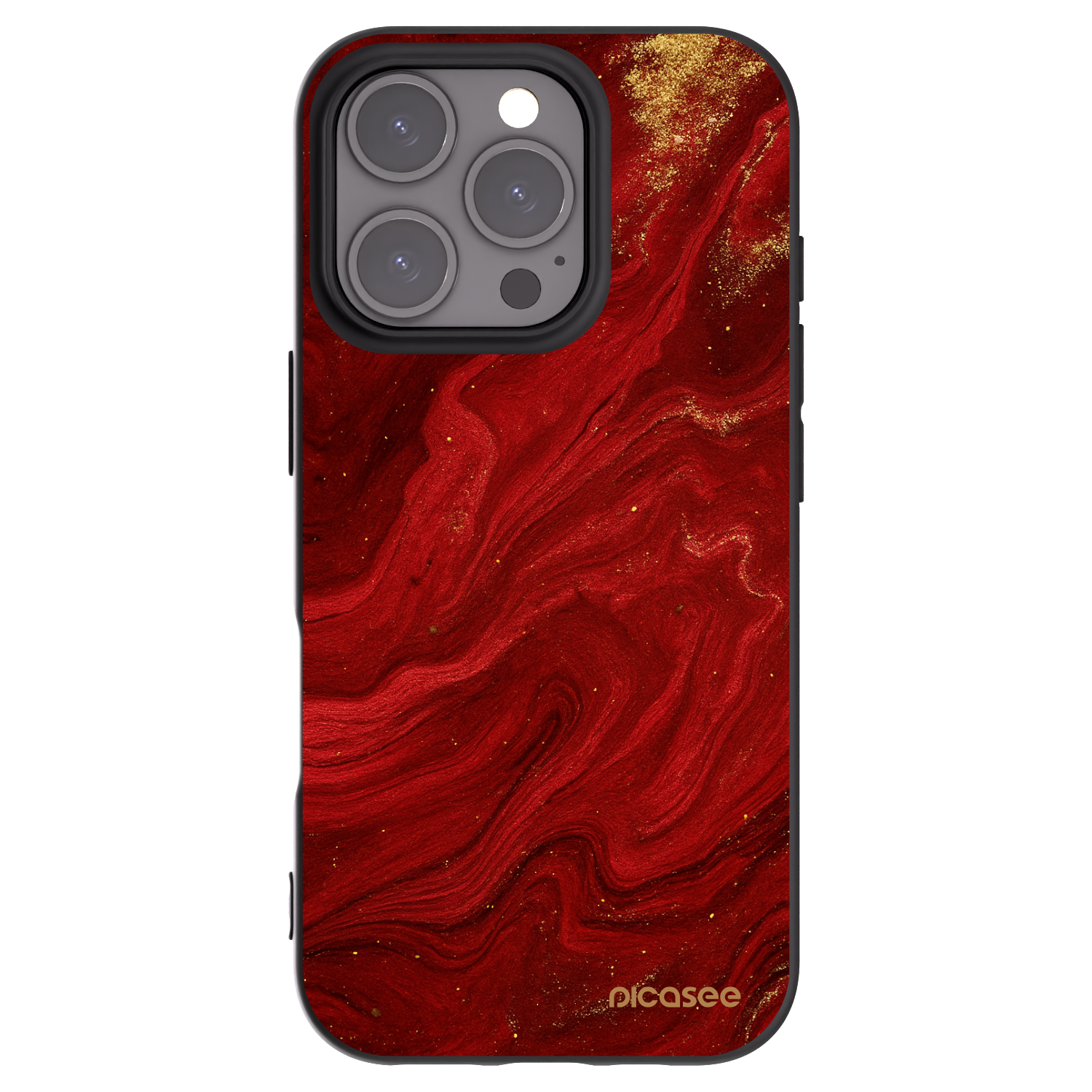 Picasee Apple iPhone 16 Pro Hülle - Schwarzes Silikon - Red