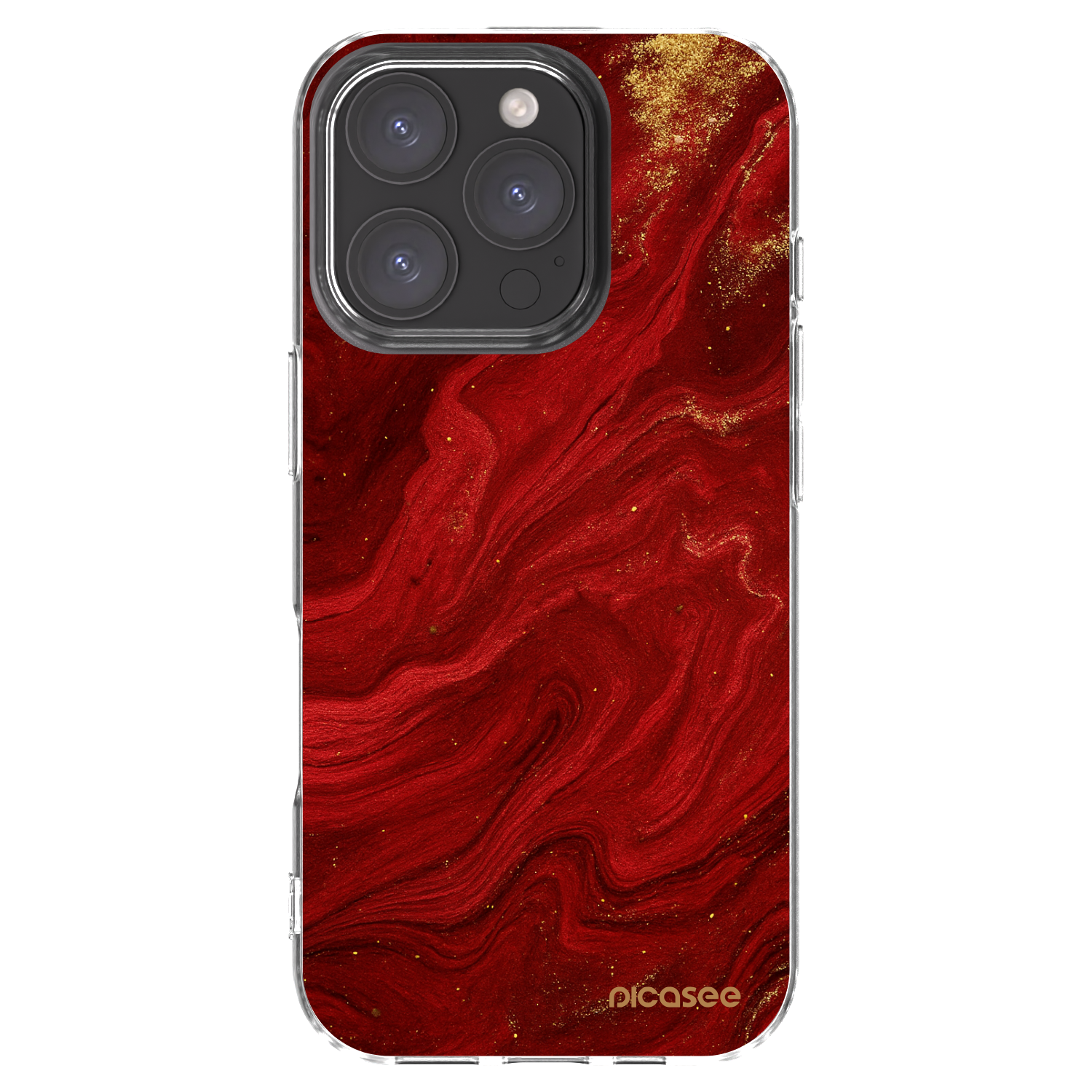 Picasee Apple iPhone 16 Pro Hülle - Transparentes Silikon - Red