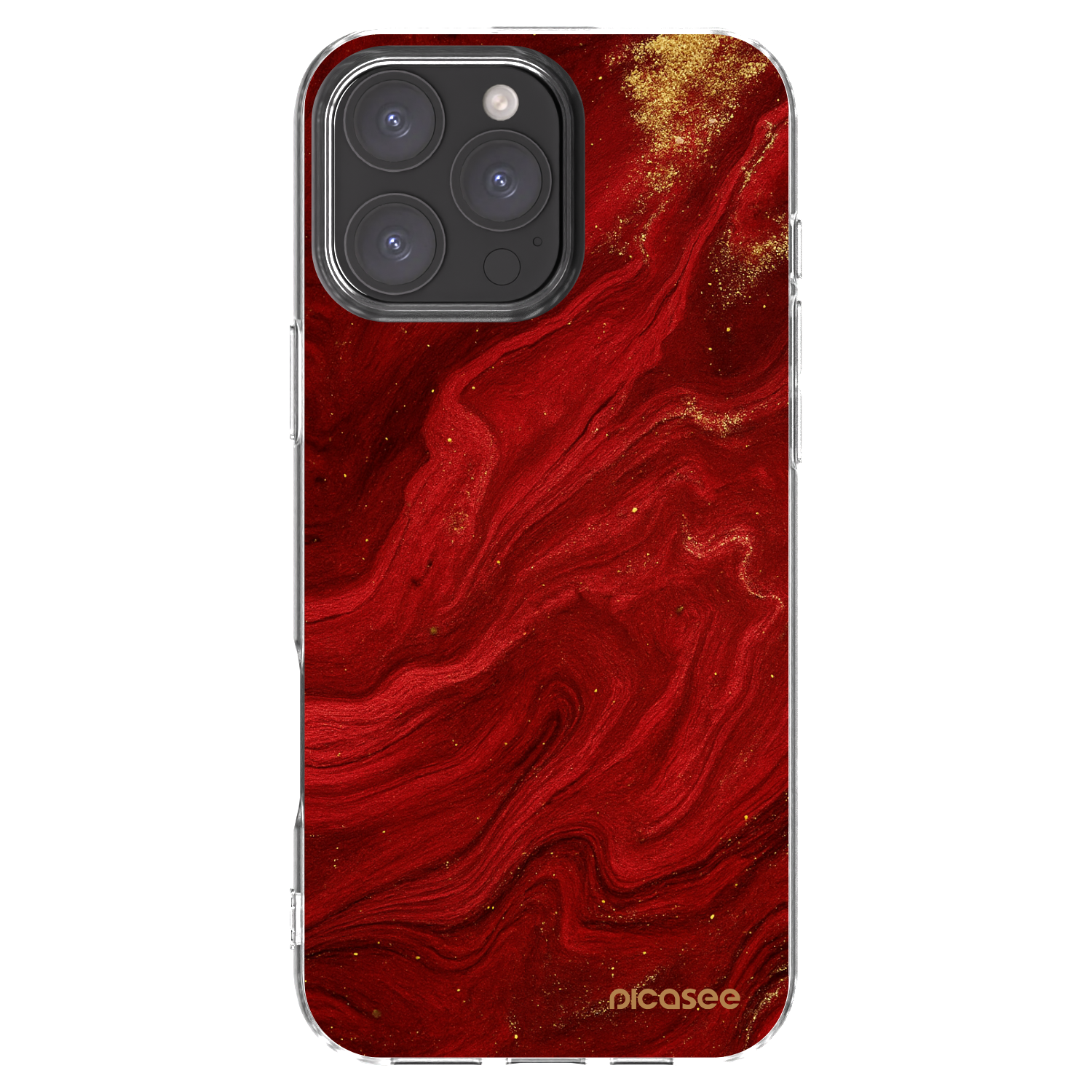 Picasee Apple iPhone 16 Pro Max Hülle - Transparentes Silikon - Red