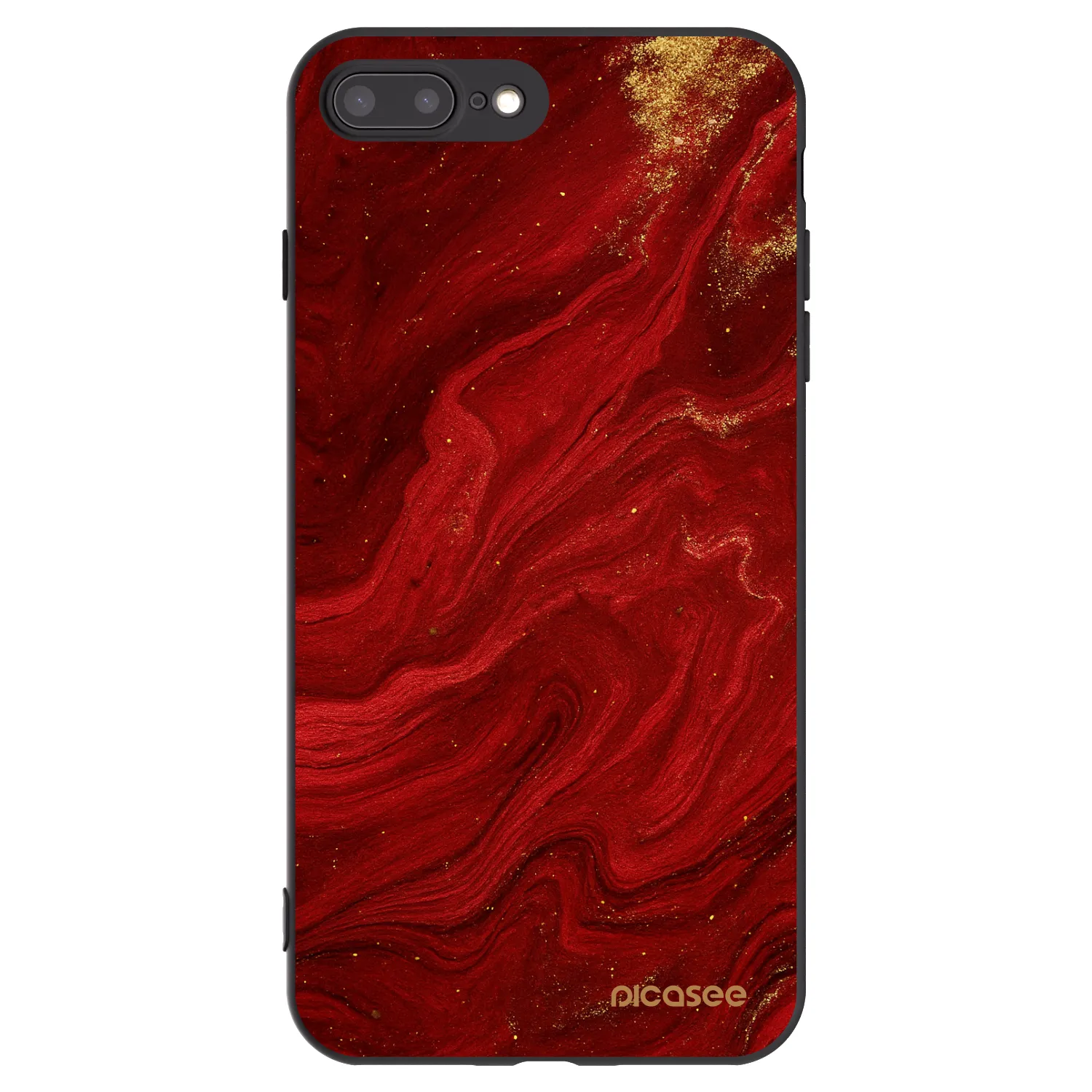 Picasee Apple iPhone 7 Plus Hülle - Schwarzes Silikon - Red