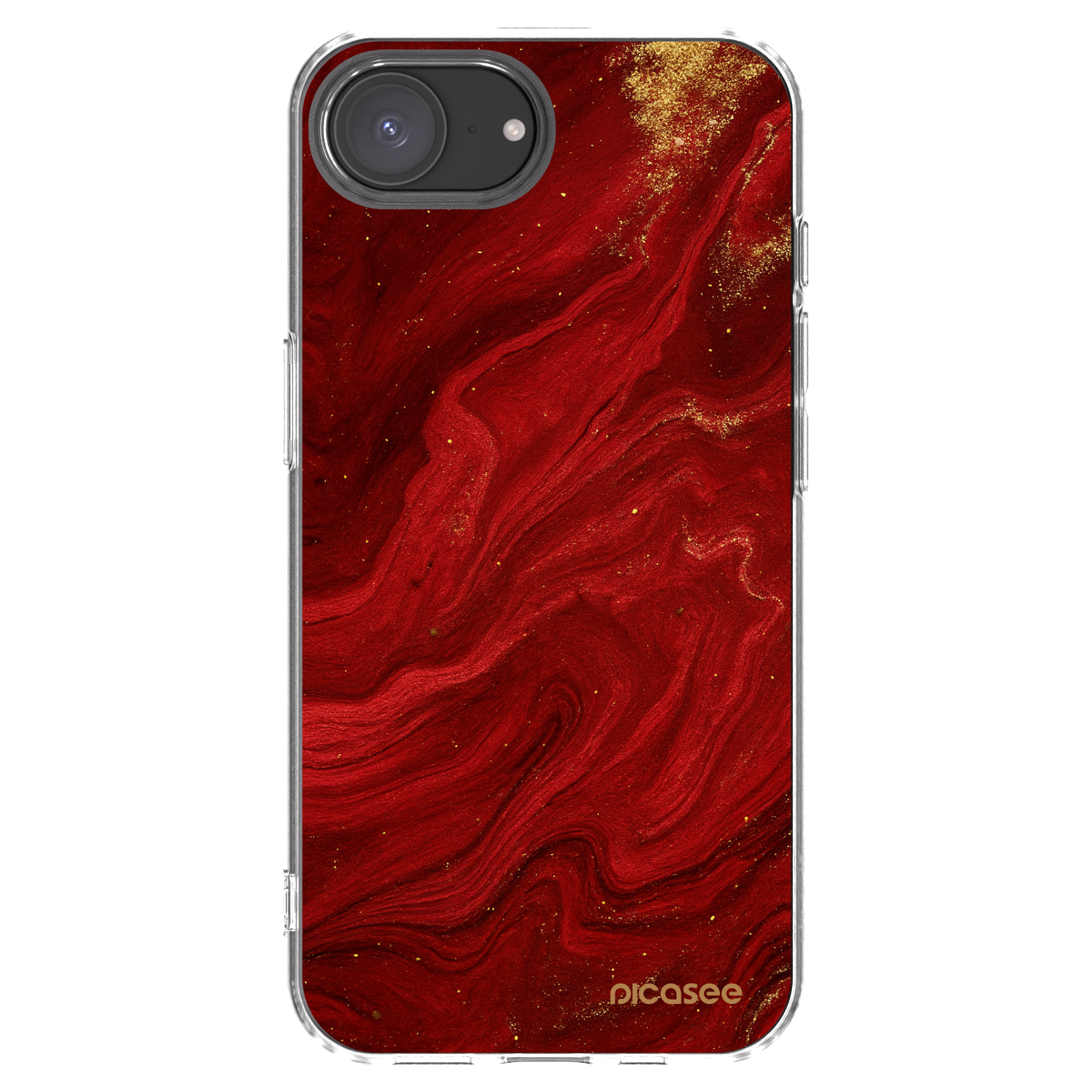 Picasee Apple iPhone 16e Hülle - Transparentes Silikon - Red
