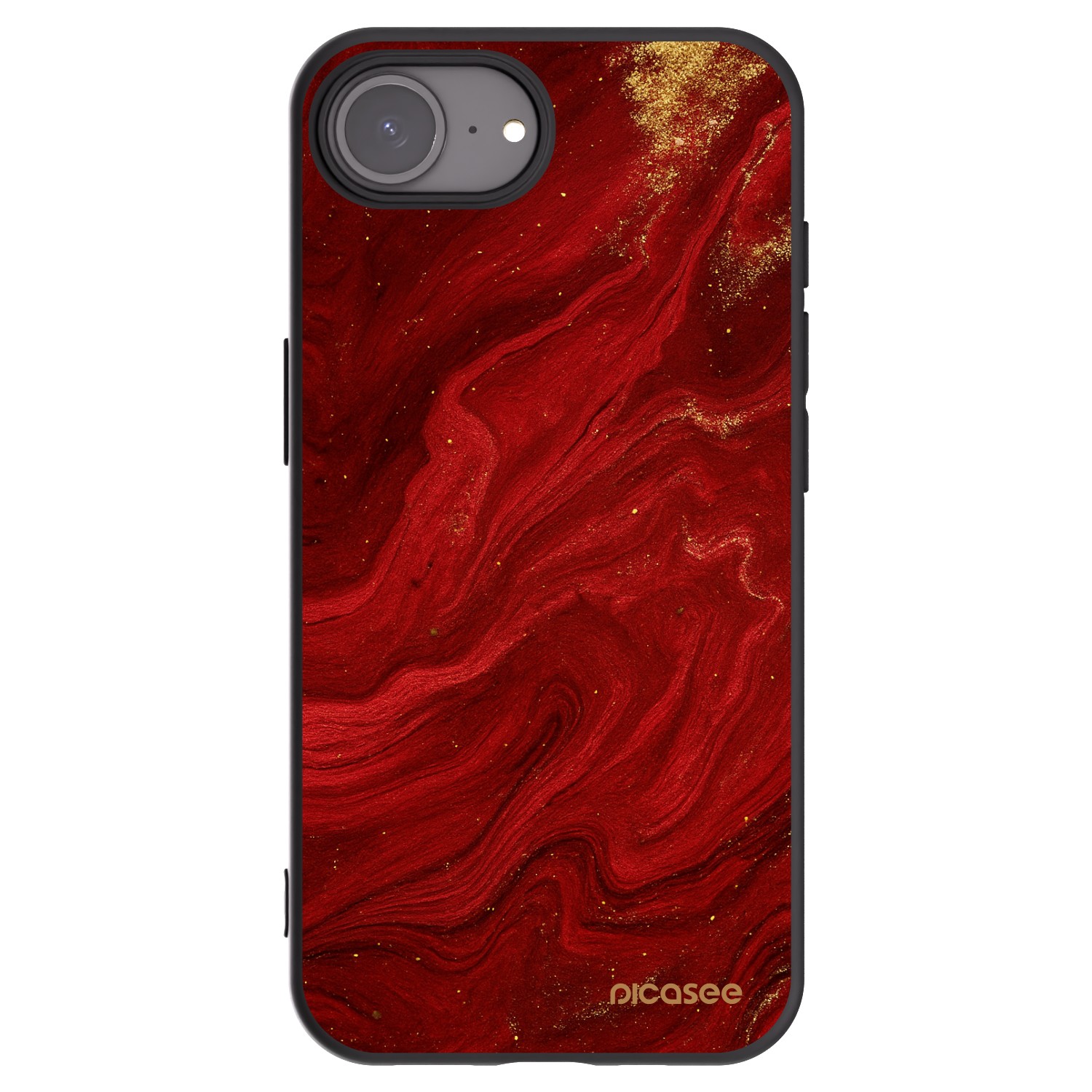 Picasee Apple iPhone 16e Hülle - Schwarzes Silikon - Red