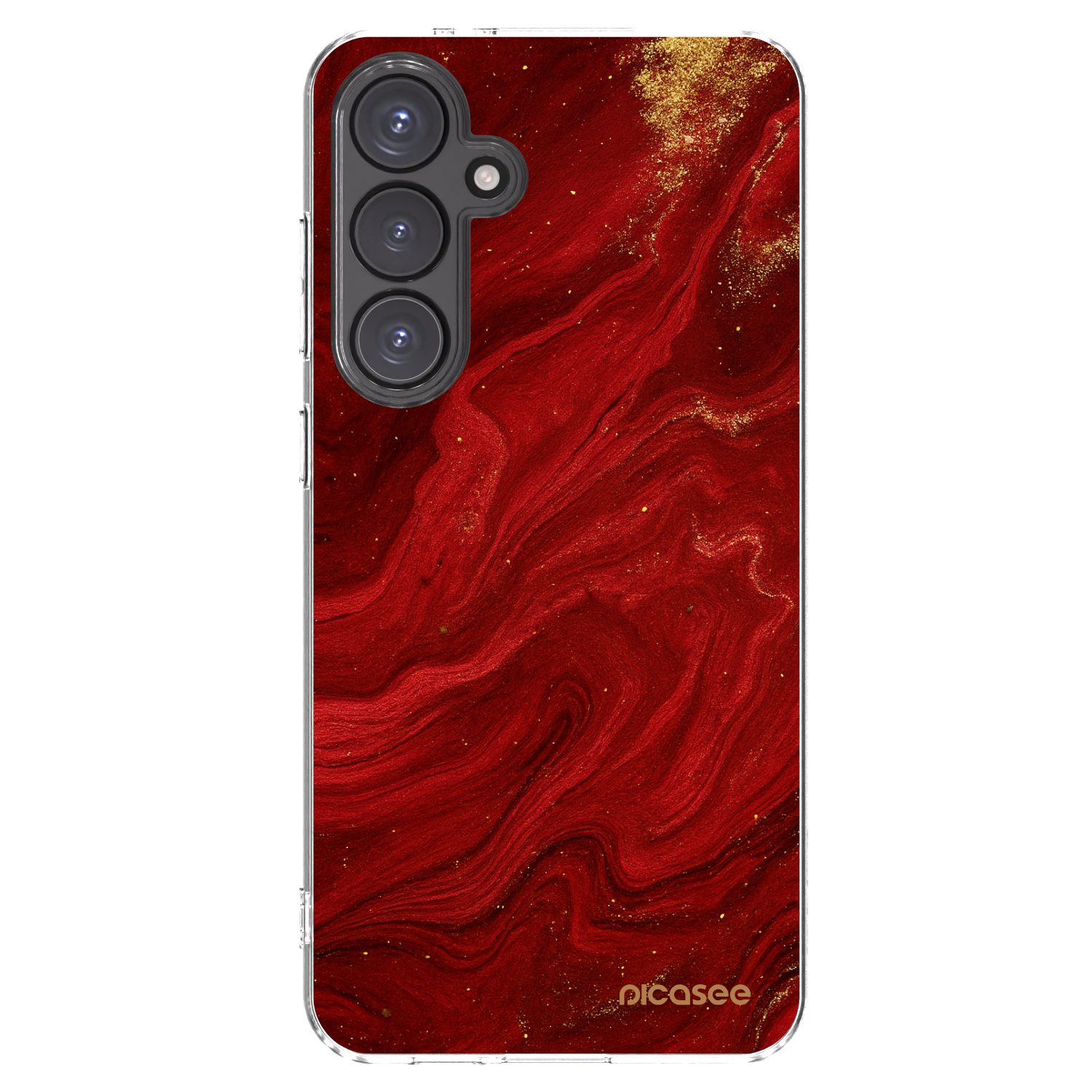 Picasee Samsung Galaxy S24 FE S721B Hülle - Transparentes Silikon - Red