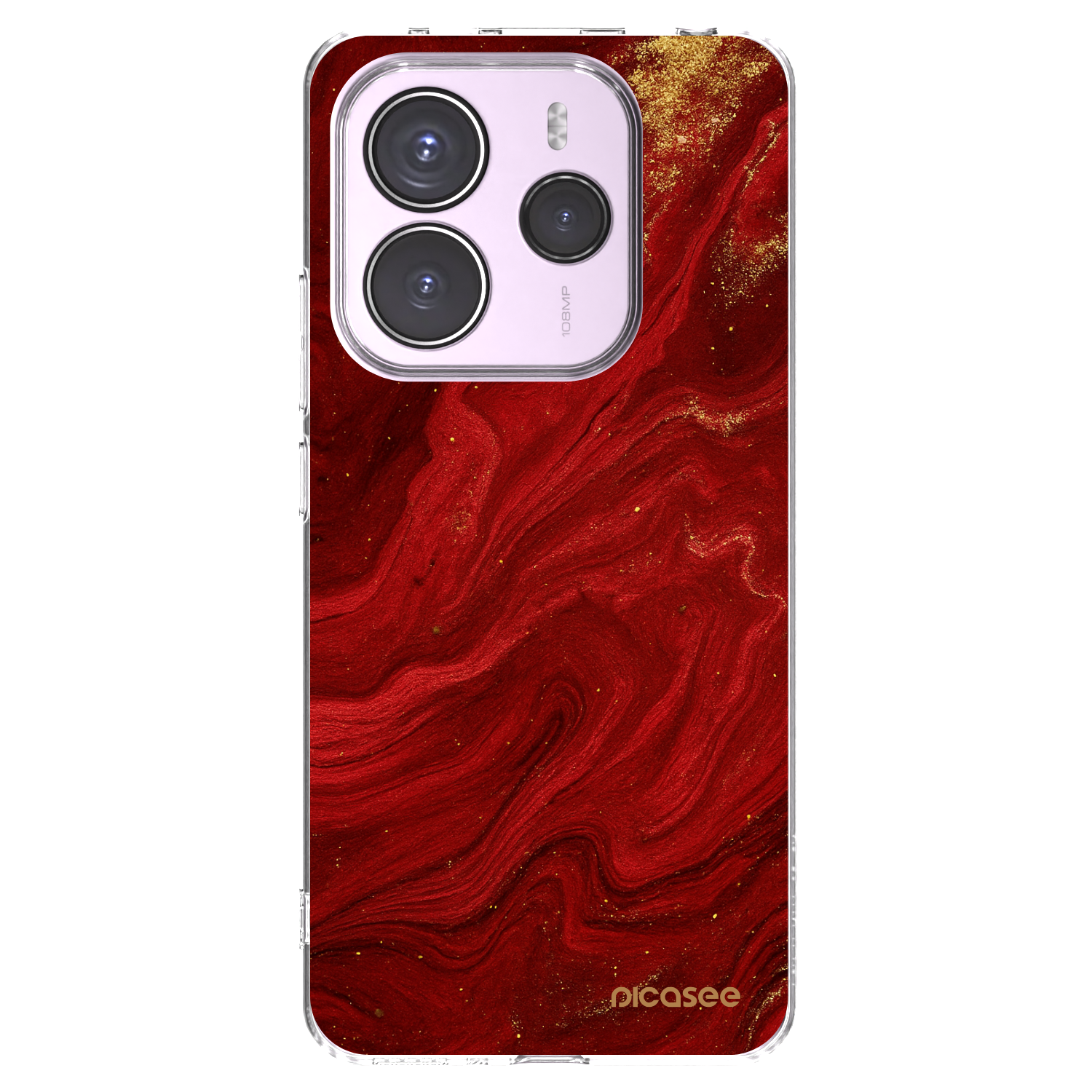 Picasee Xiaomi Redmi Note 14 5G Hülle - Transparentes Silikon - Red