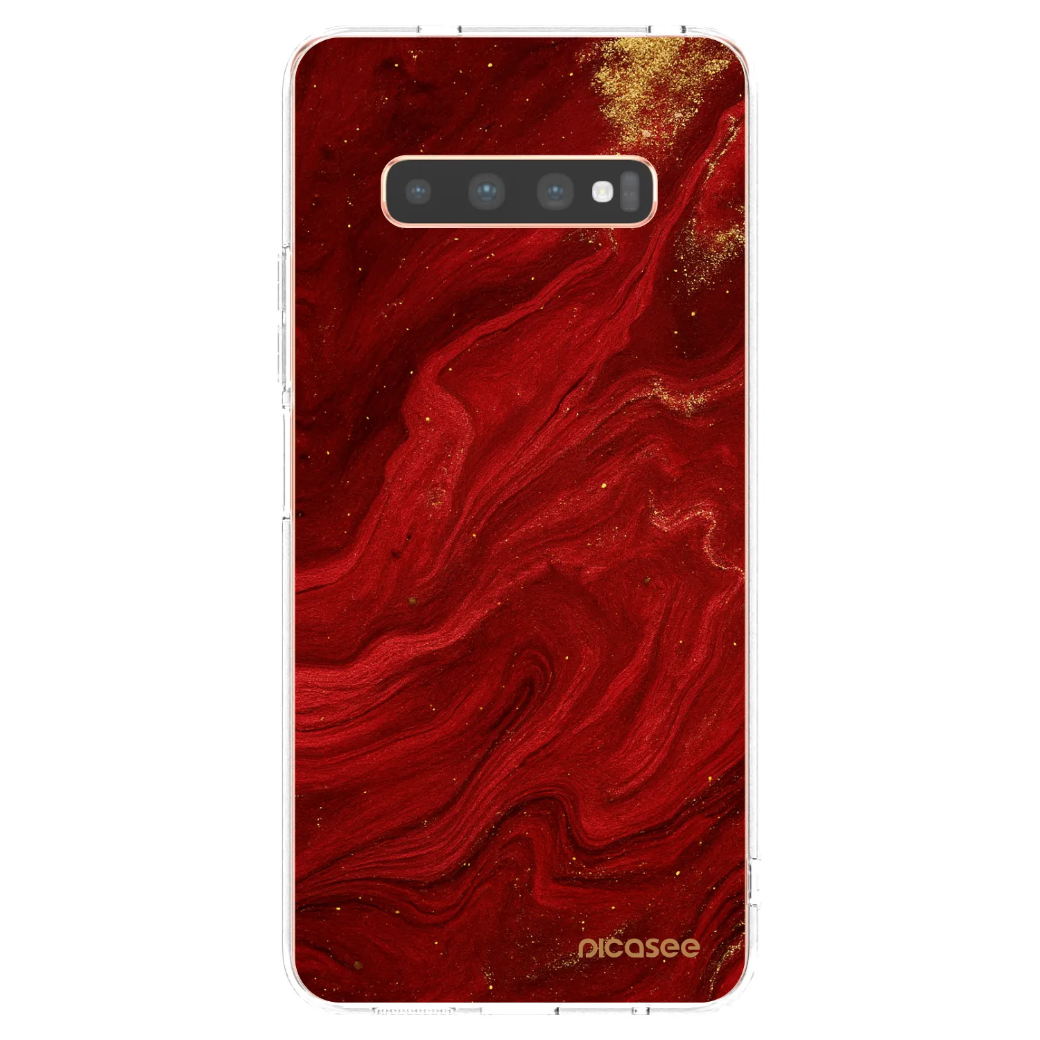 Picasee Samsung Galaxy S10 Plus G975 Hülle - Transparentes Silikon - Red