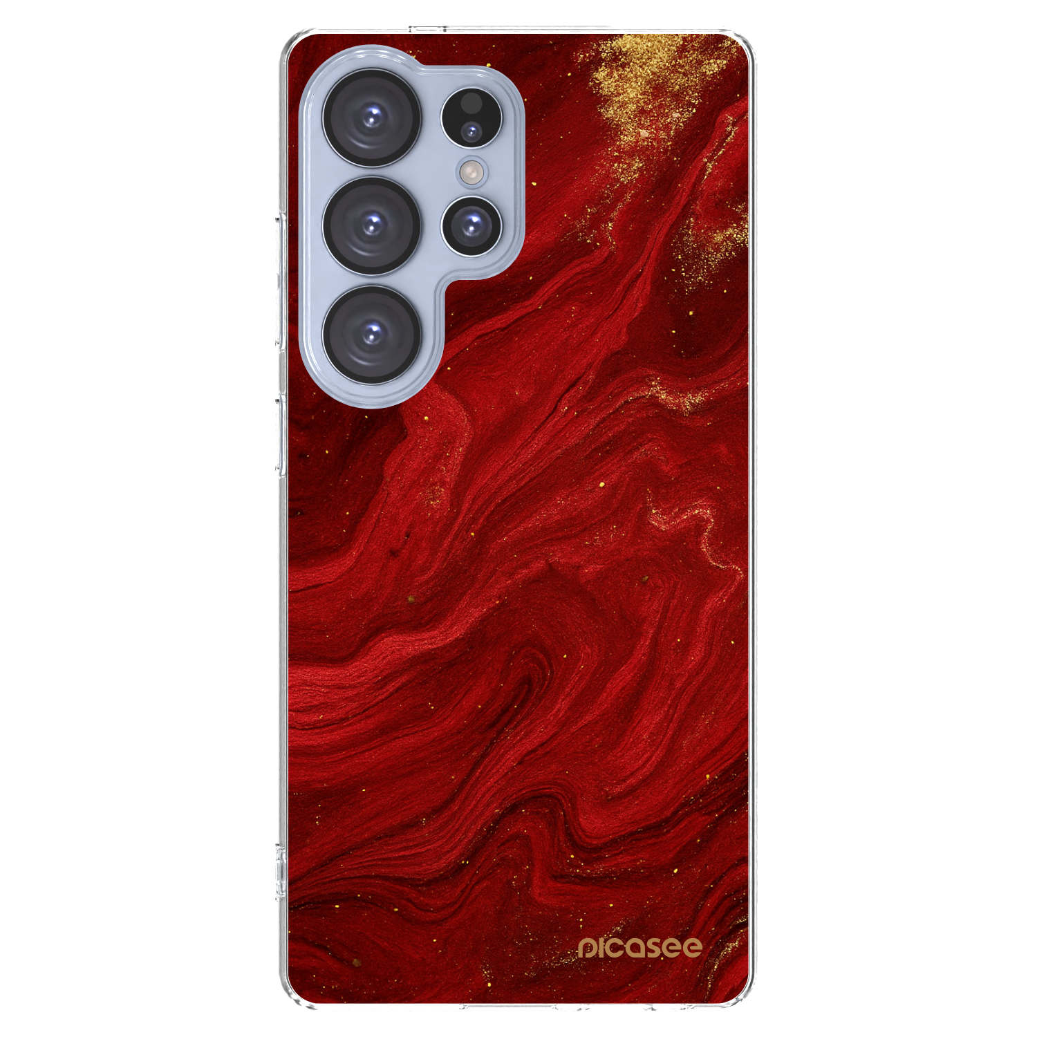 Picasee Samsung Galaxy S25 Ultra 5G Hülle - Transparentes Silikon - Red