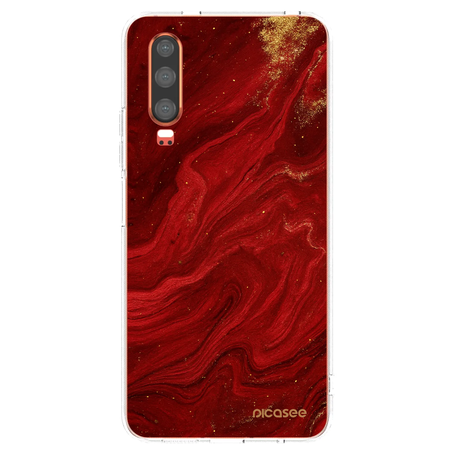 Picasee Huawei P30 Hülle - Transparentes Silikon - Red