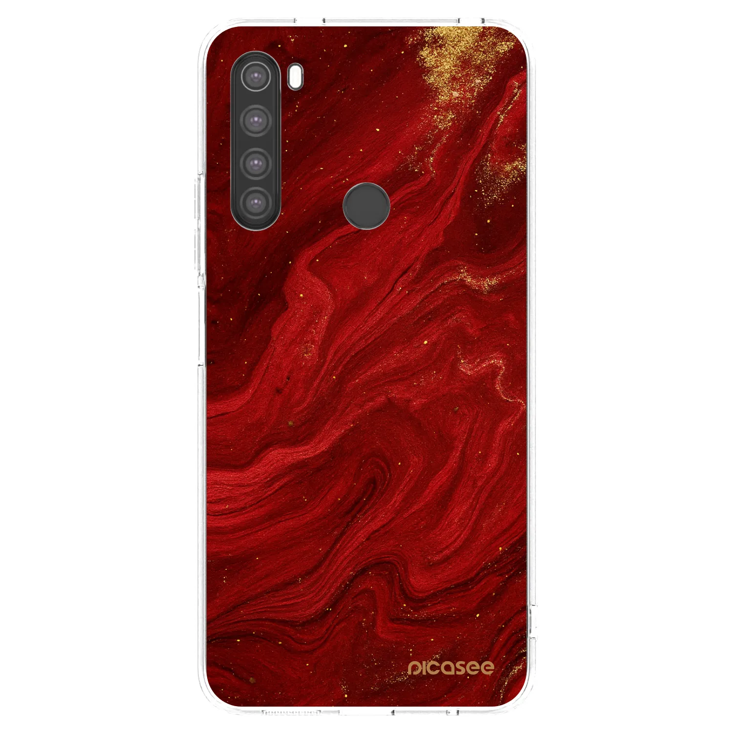 Picasee Xiaomi Redmi Note 8 Hülle - Transparentes Silikon - Red