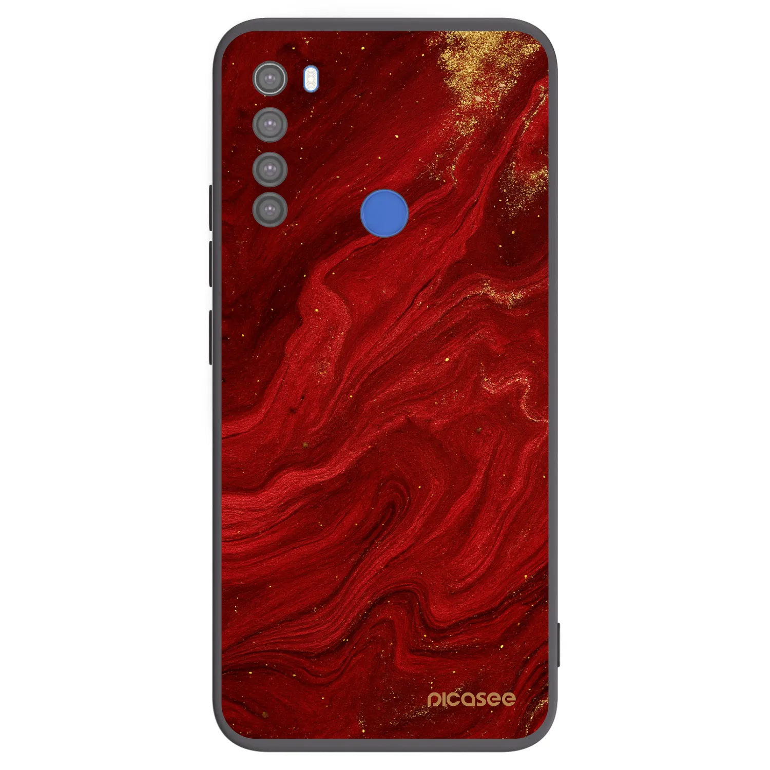 Picasee Xiaomi Redmi Note 8T Hülle - Schwarzes Silikon - Red