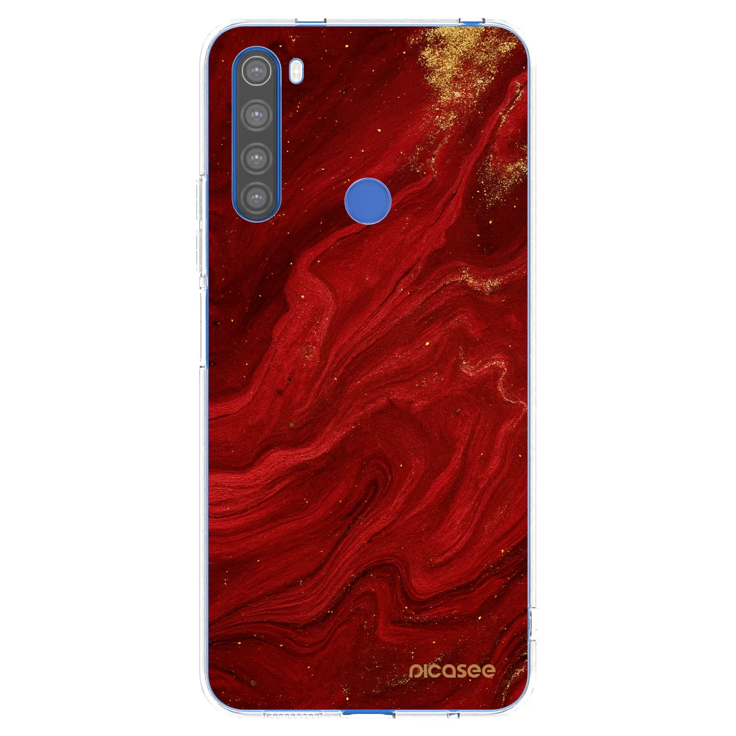 Picasee Xiaomi Redmi Note 8T Hülle - Transparentes Silikon - Red