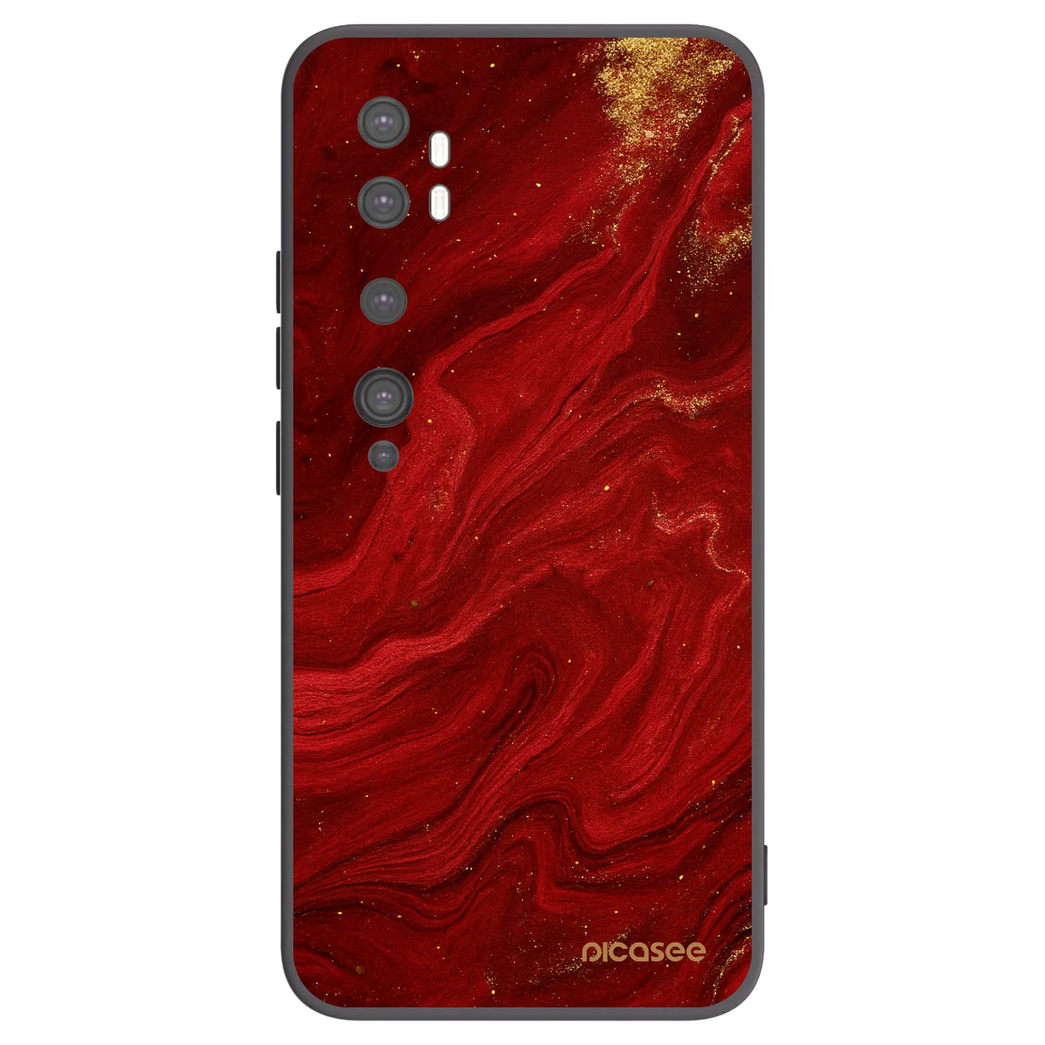 Picasee Xiaomi Mi Note 10 (Pro) Hülle - Schwarzes Silikon - Red
