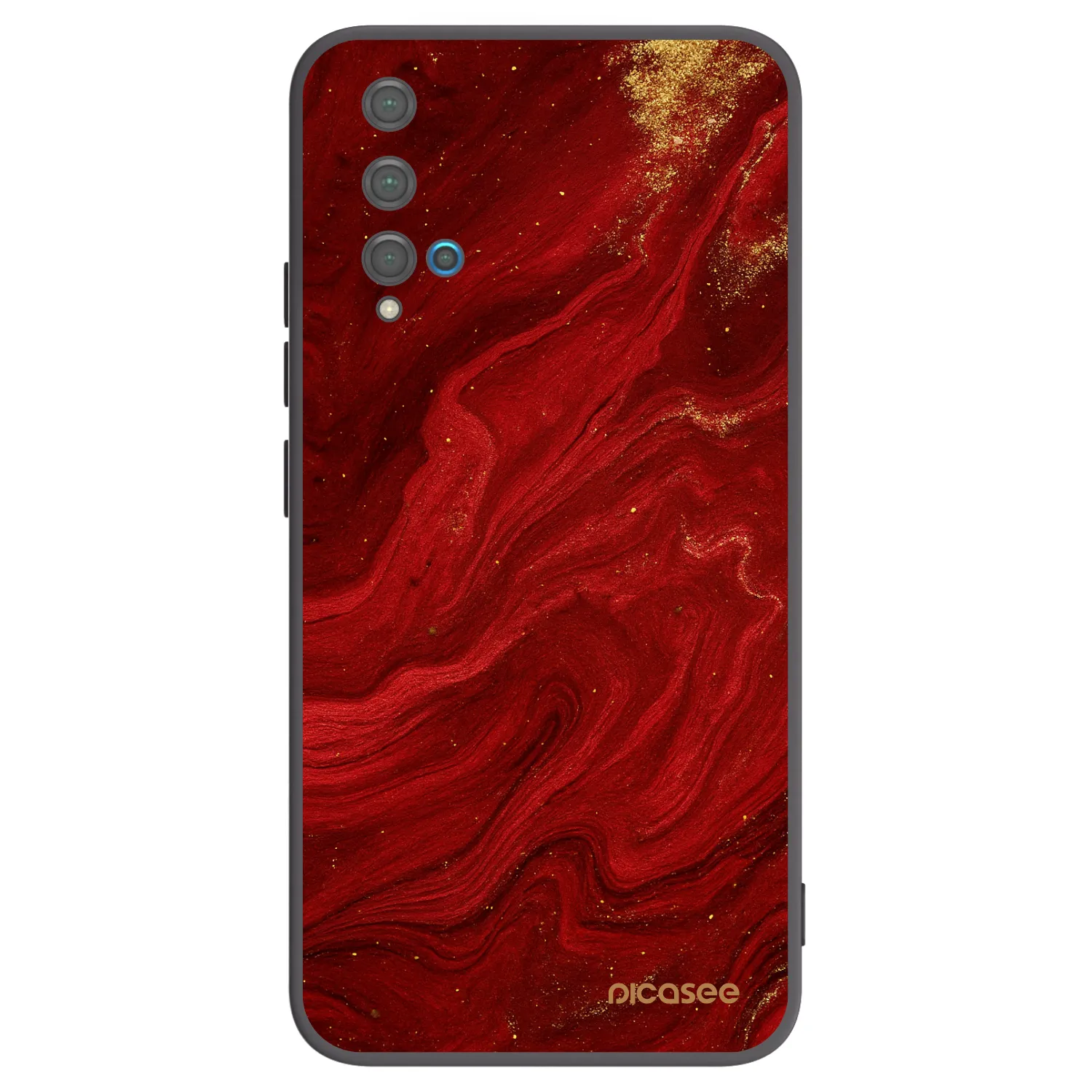 Picasee Huawei Nova 5T Hülle - Schwarzes Silikon - Red