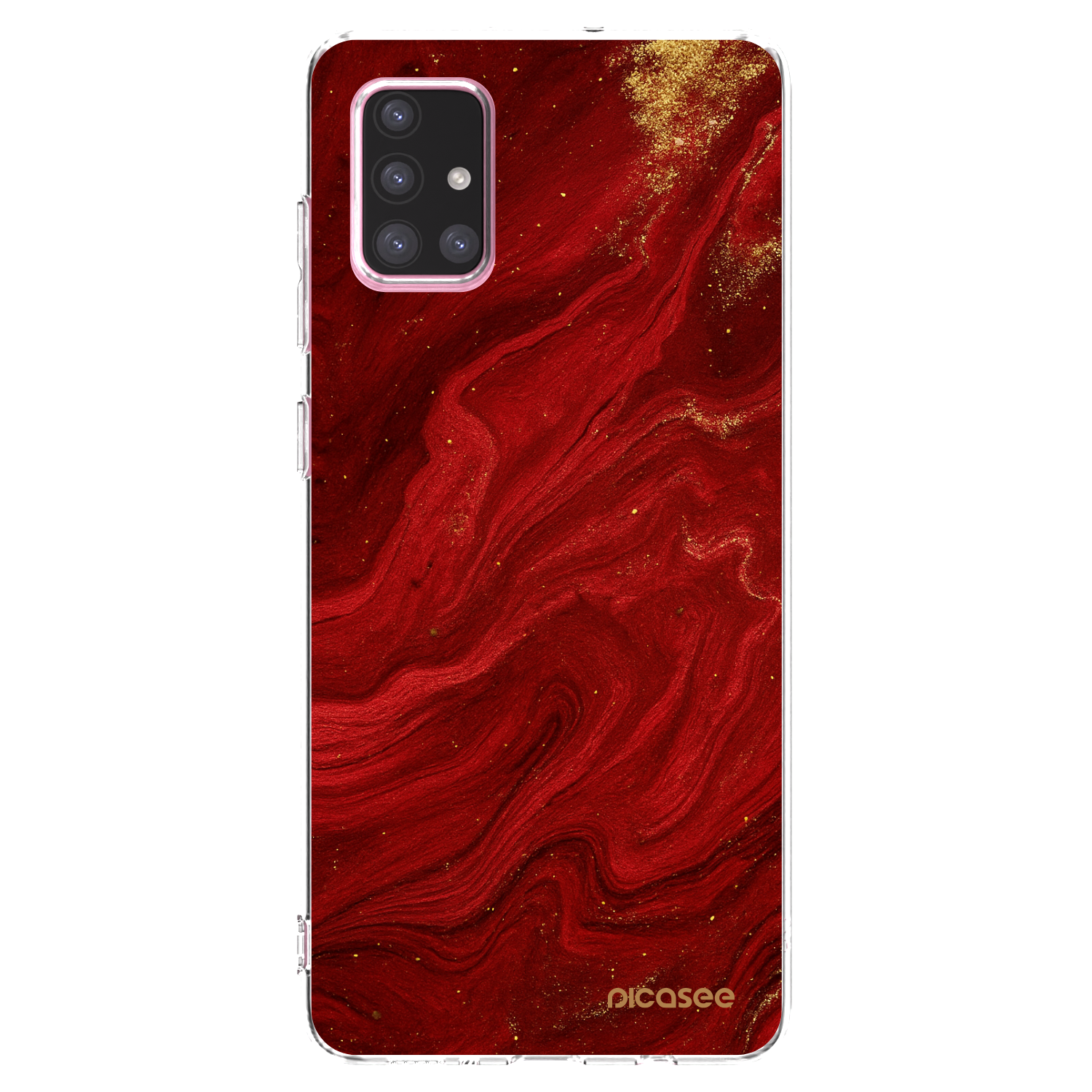 Picasee Samsung Galaxy A71 A715F Hülle - Transparentes Silikon - Red
