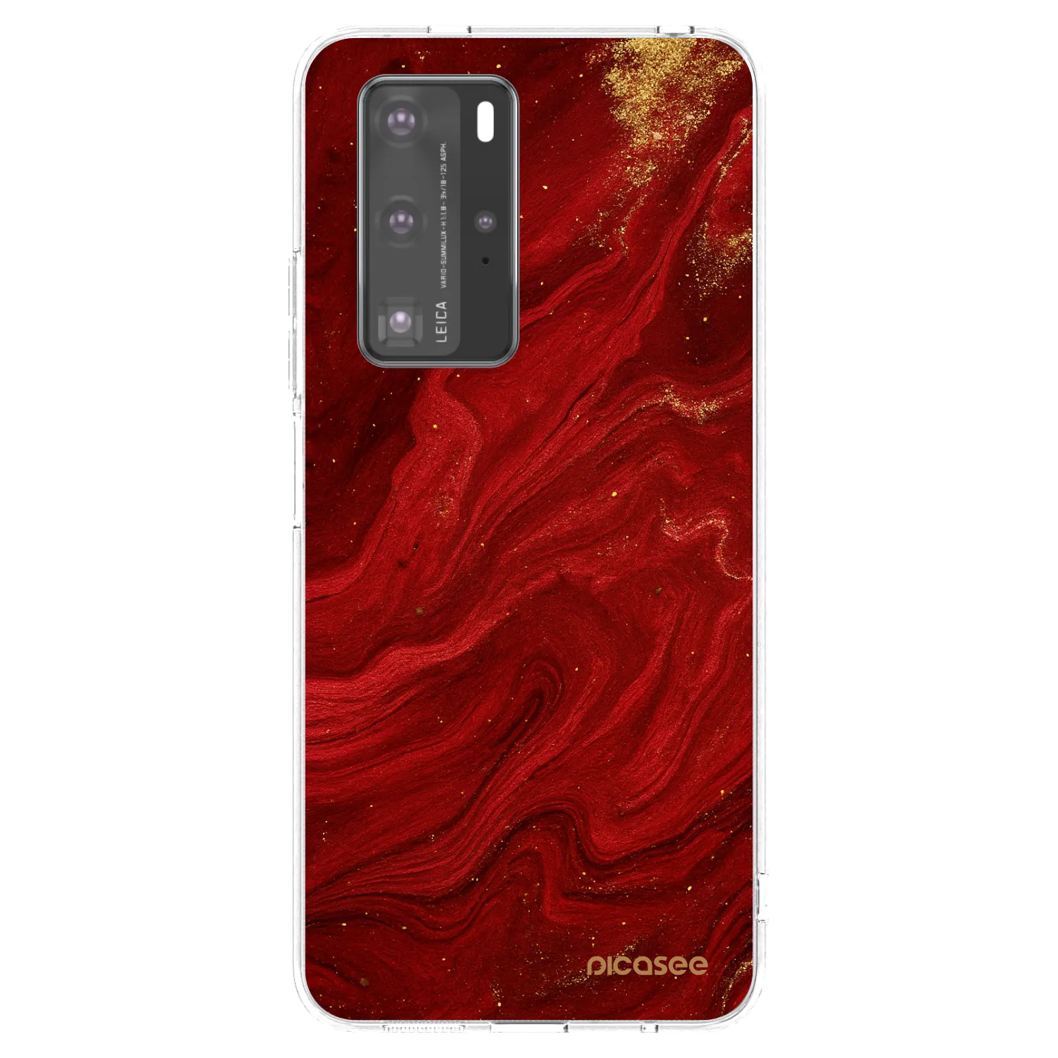 Picasee Huawei P40 Pro Hülle - Transparentes Silikon - Red