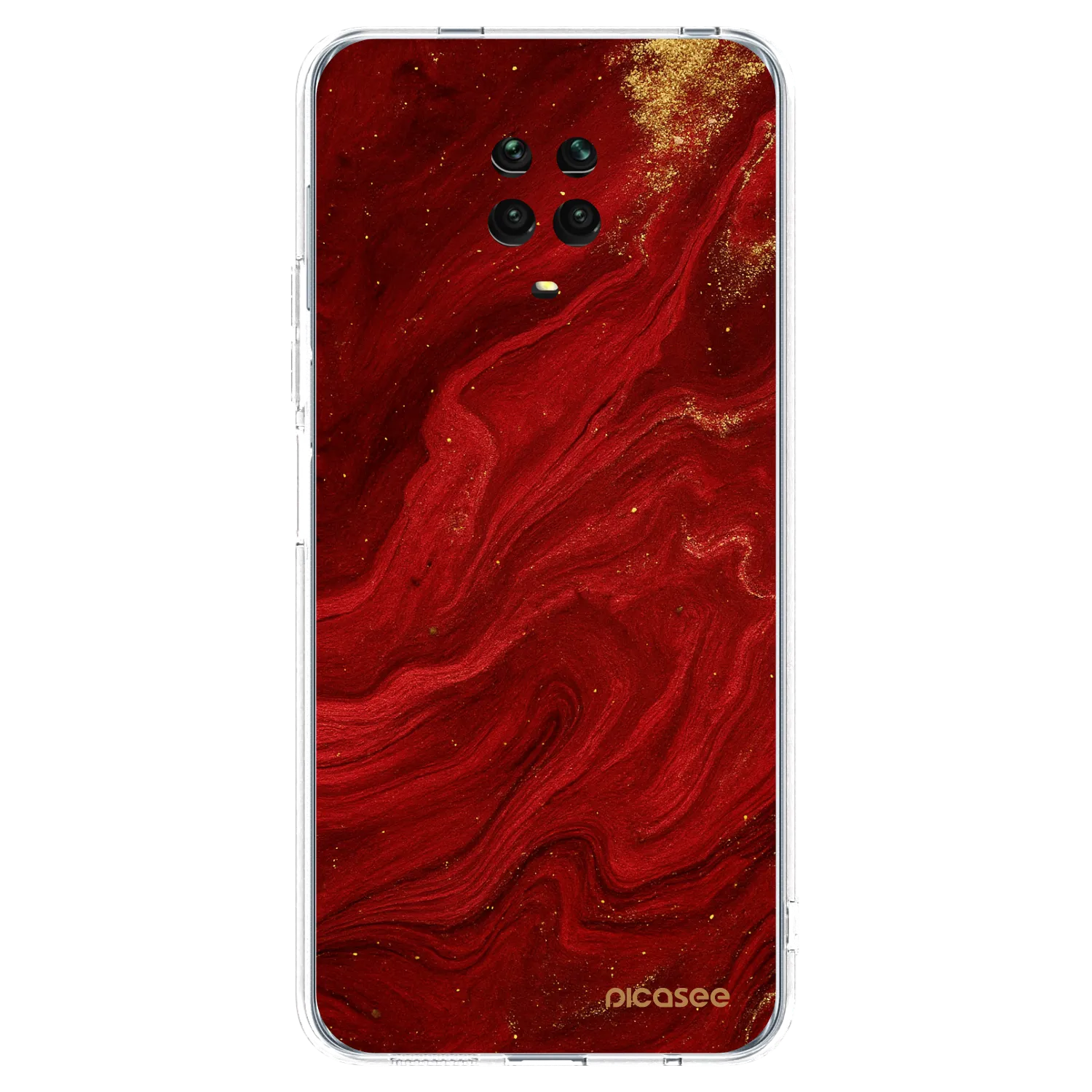 Picasee Xiaomi Redmi Note 9S Hülle - Transparentes Silikon - Red