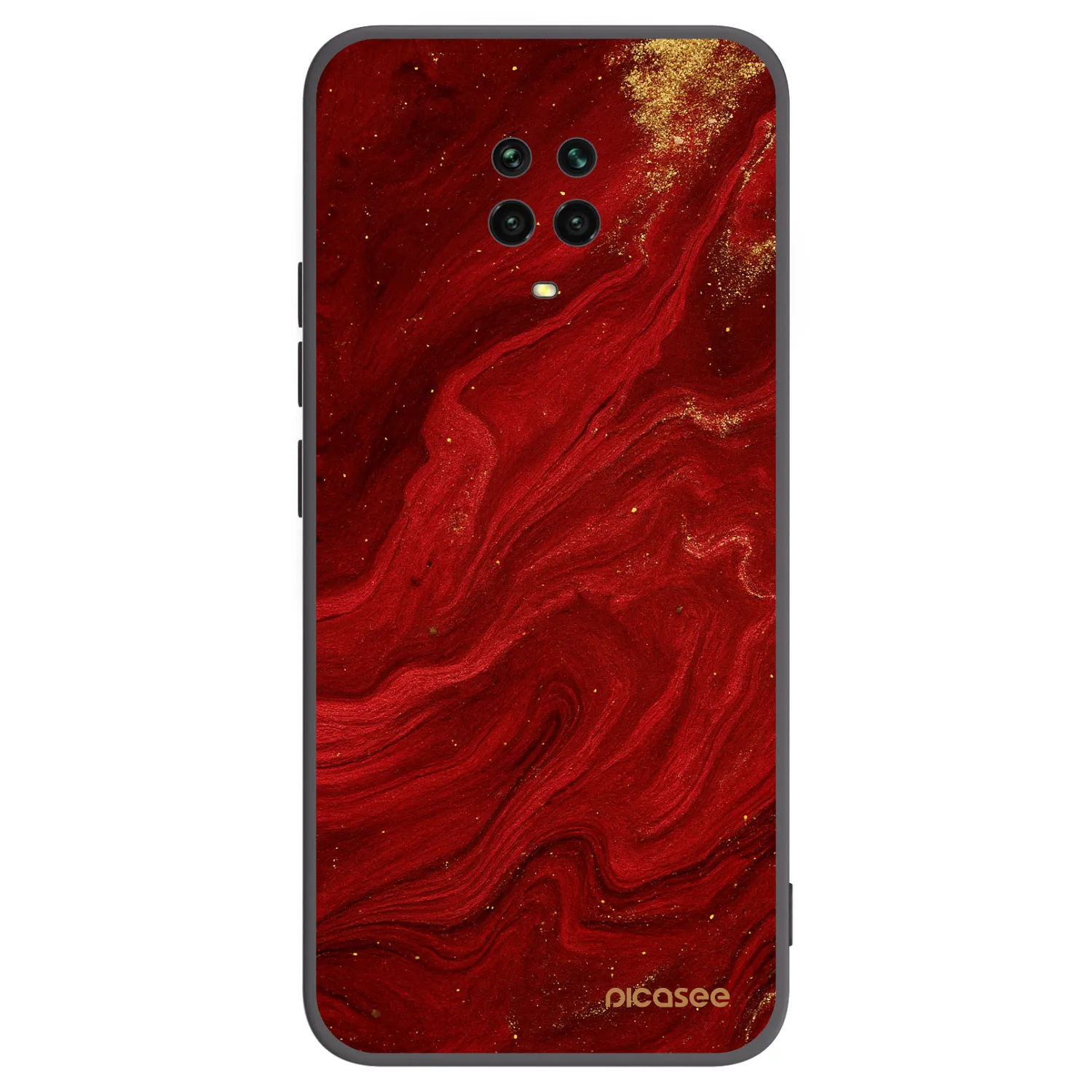 Picasee Xiaomi Redmi Note 9S Hülle - Schwarzes Silikon - Red
