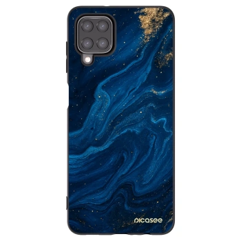 Picasee Samsung Galaxy M12 M127F Hülle - Schwarzes Silikon - Blue