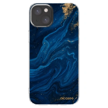 Picasee Apple iPhone 15 Plus Hülle - Transparentes Silikon - Blue