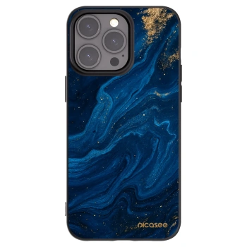 Picasee Apple iPhone 15 Pro Max Hülle - Schwarzes Silikon - Blue