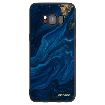 Picasee Samsung Galaxy S8 G950F Hülle - Schwarzes Silikon - Blue